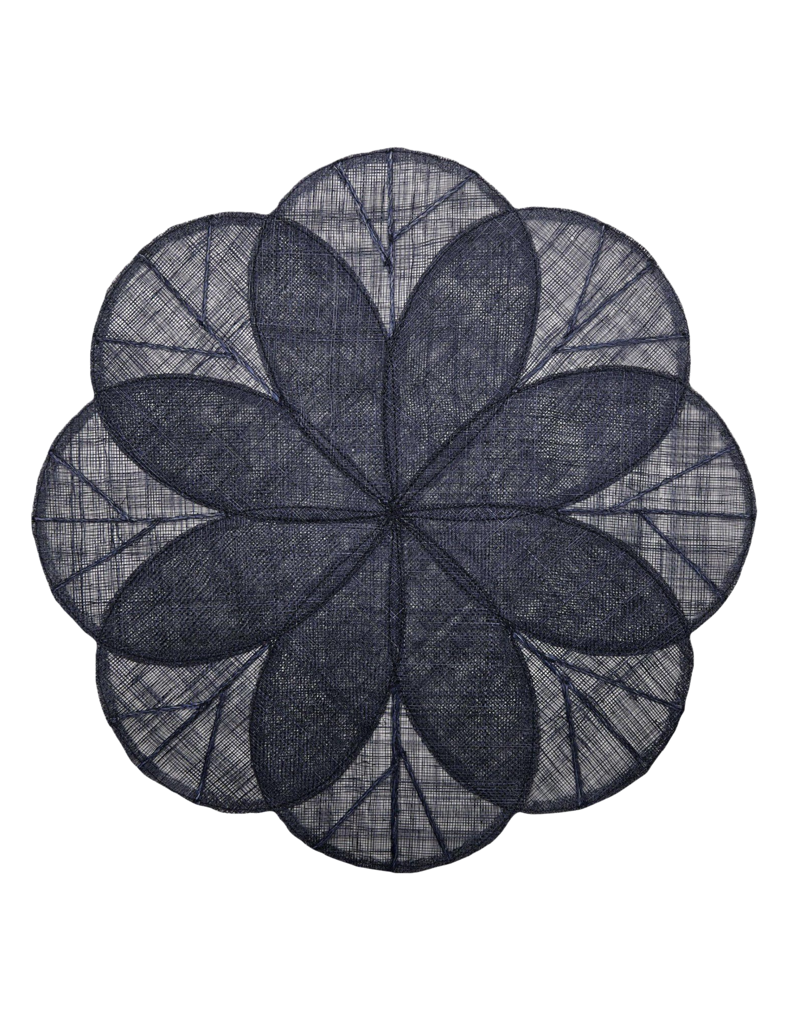 Sinamay Flower Placemat Set of 4 - Navy Blue