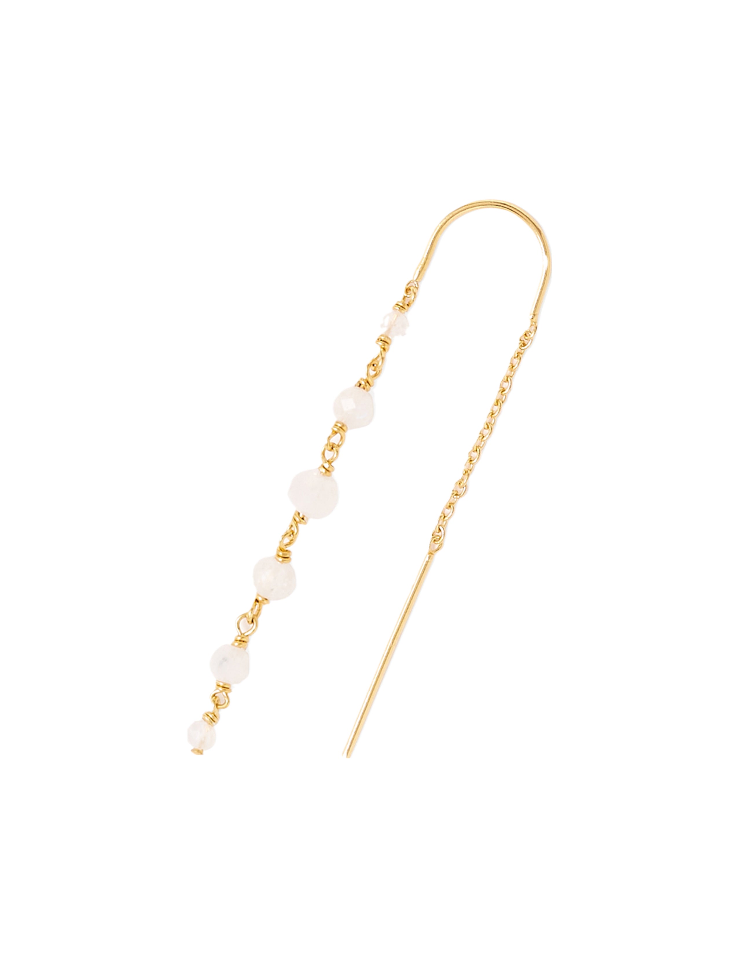 Moonstone Triple Tread Thru Earrings