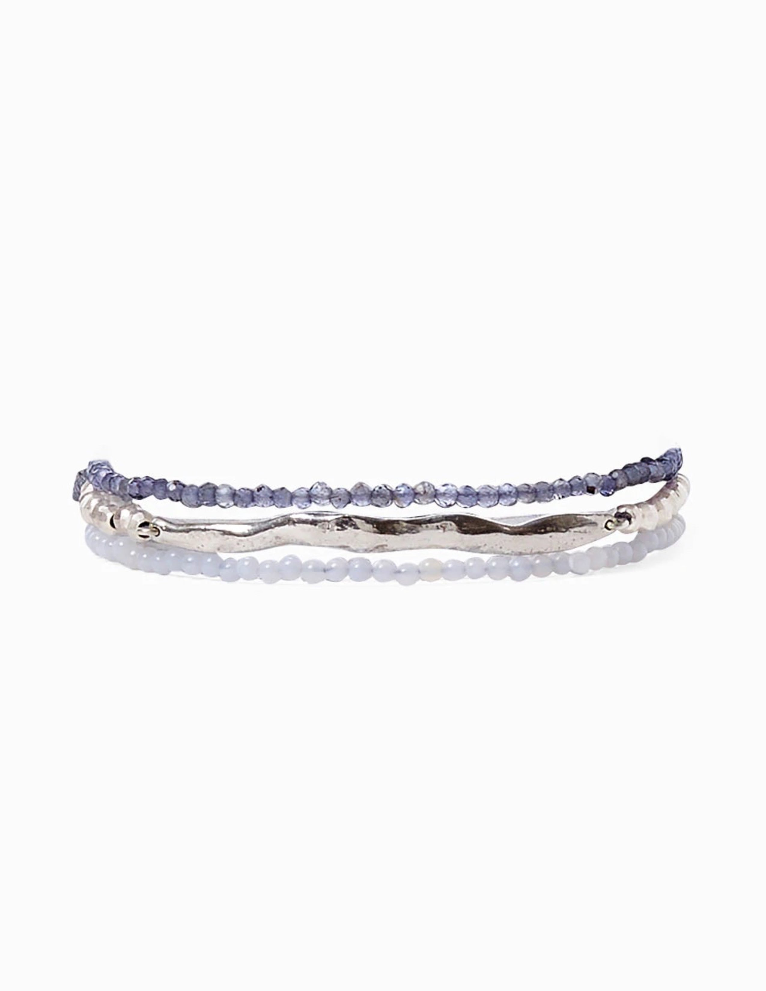 Iolite Gold Wave Naked Wrap Bracelet