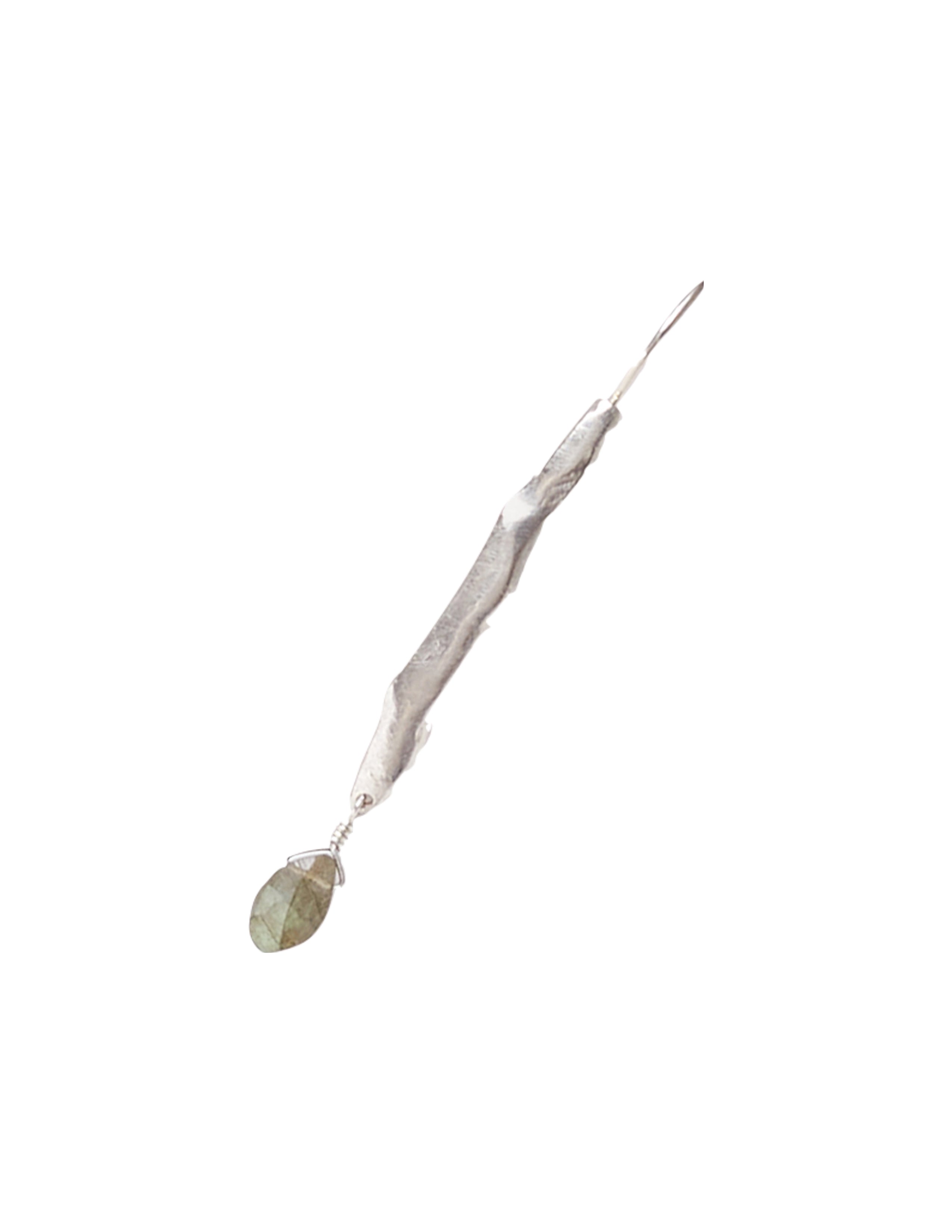 Silver Wave Labradorite Drop Earrings