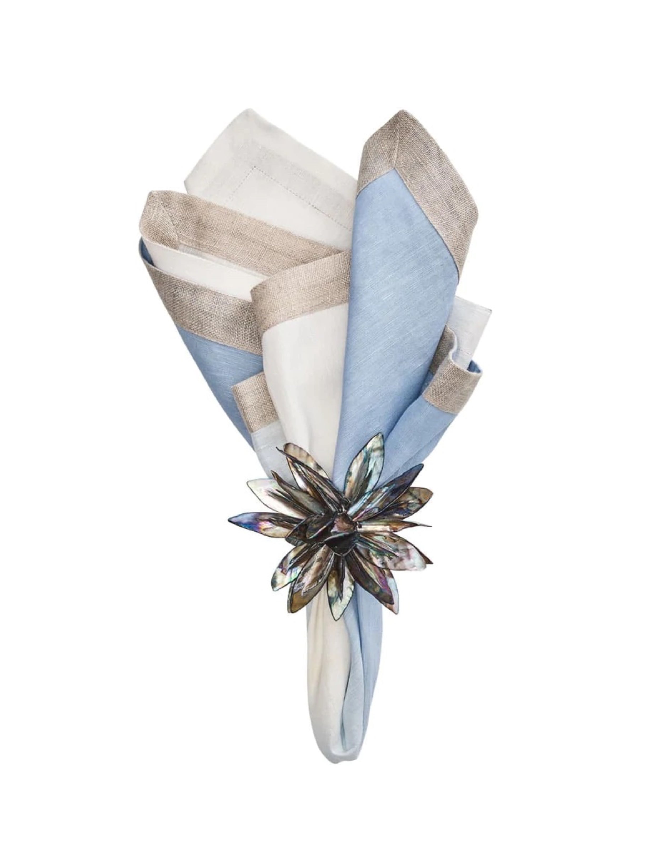 Dip Dye Napkin Set/4 - White & Periwinkle