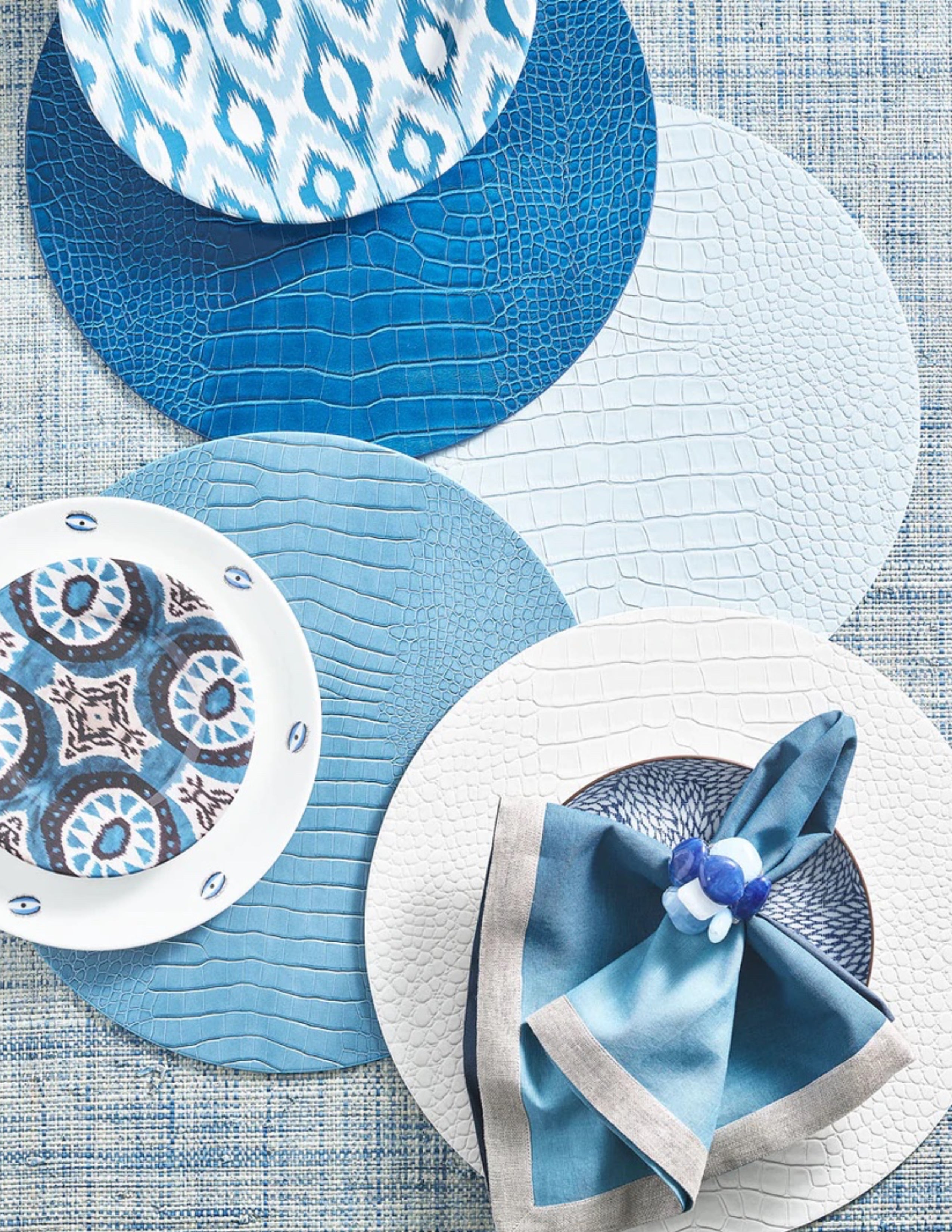 Croco Placemat Set/4 - Sky Blue