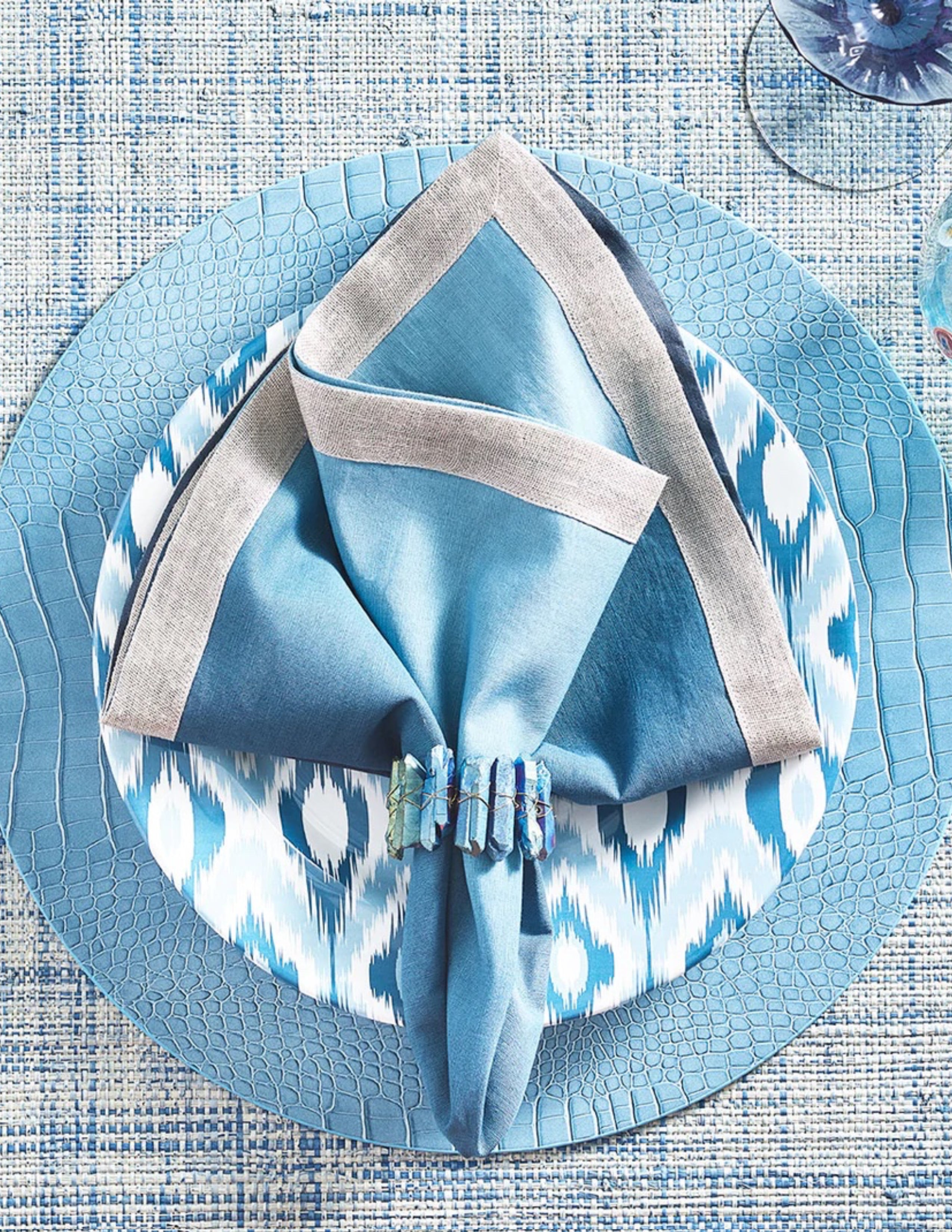 Croco Placemat Set/4 - Glacier Blue