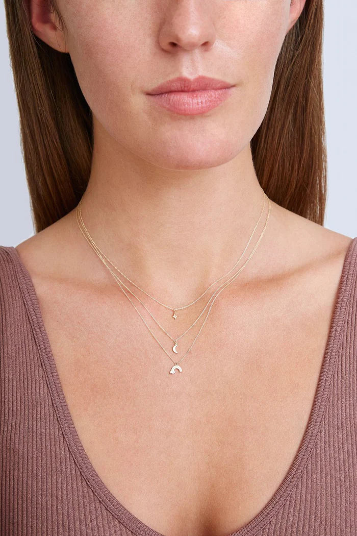 Lightning Bolt Necklace with Diamond Inlay