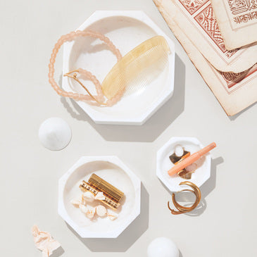 Marble Modernist Octangular Bowl
