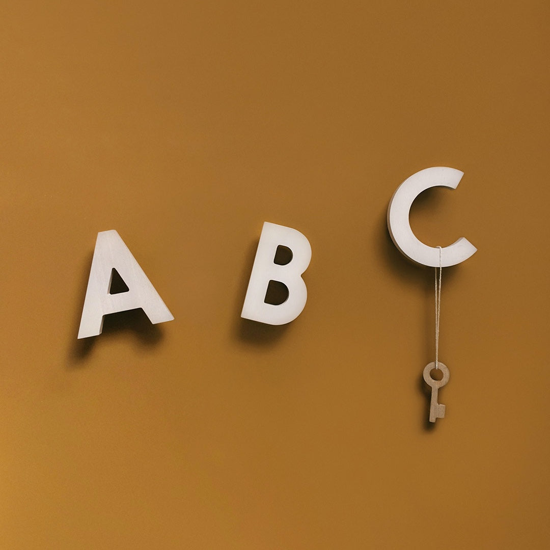 Alphabet Soup Wall Hooks ABC - Natural
