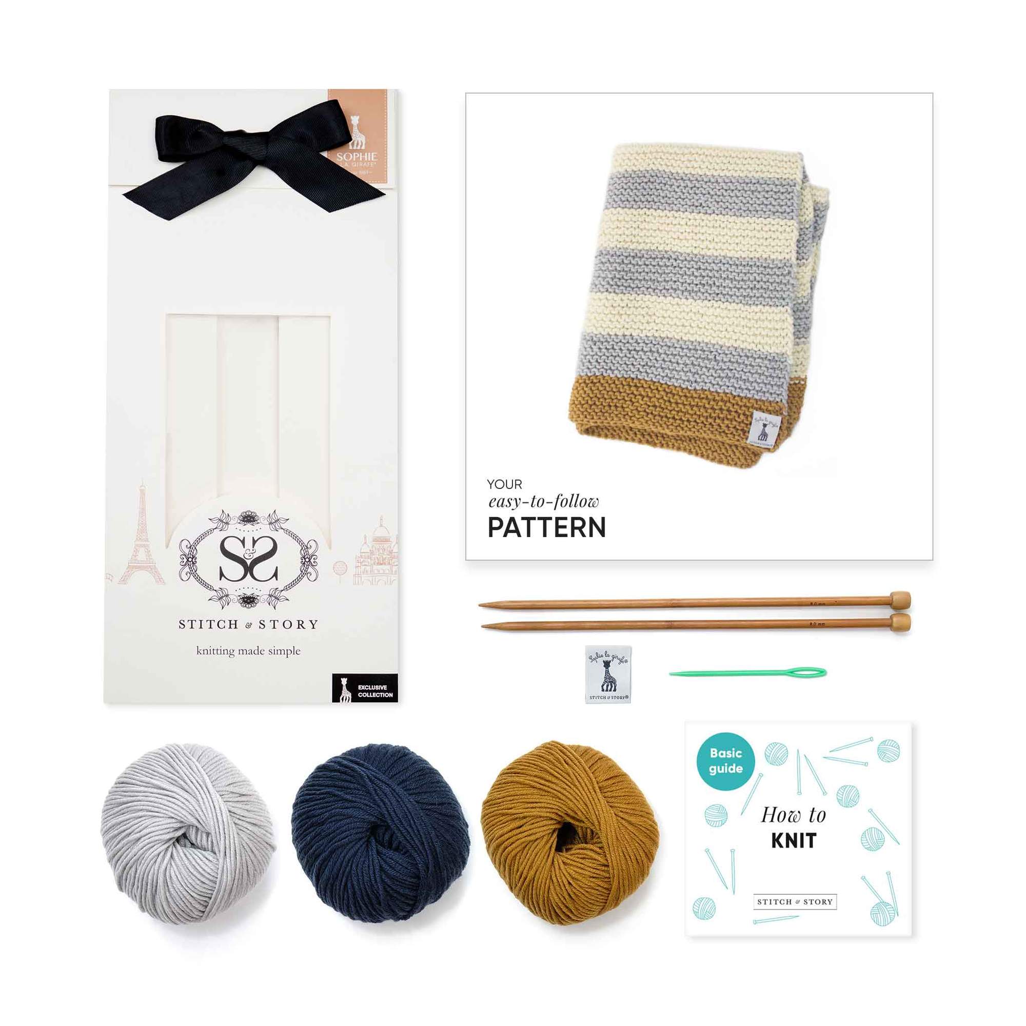 Sophie La Girafe Sleepy Baby Blanket Knitting Kit