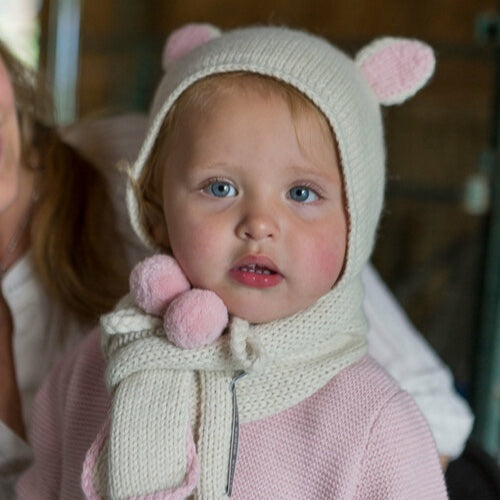 Bunny Hat- Ivory/Taupe