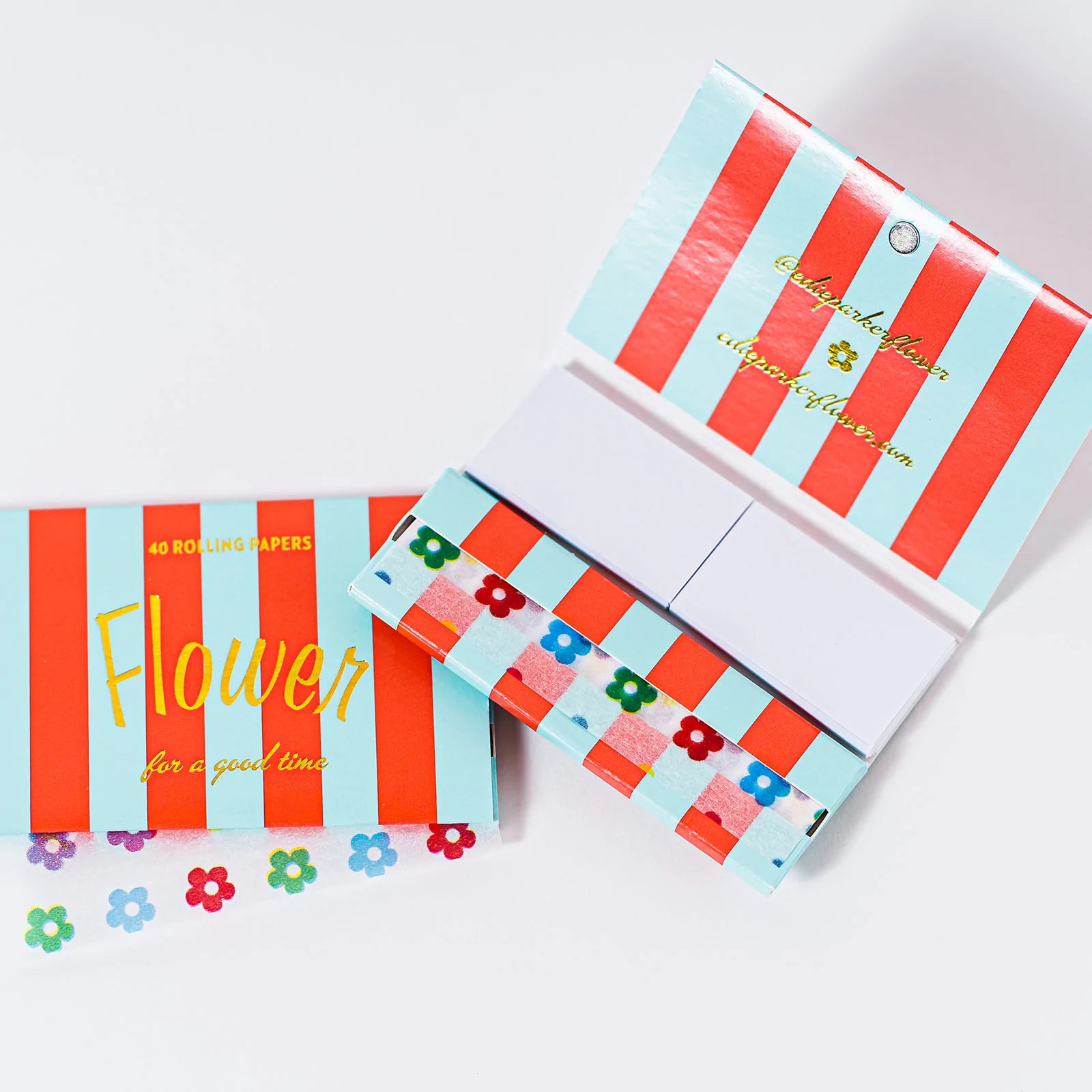 Flower Signature Rolling Papers - Mint Red Multi