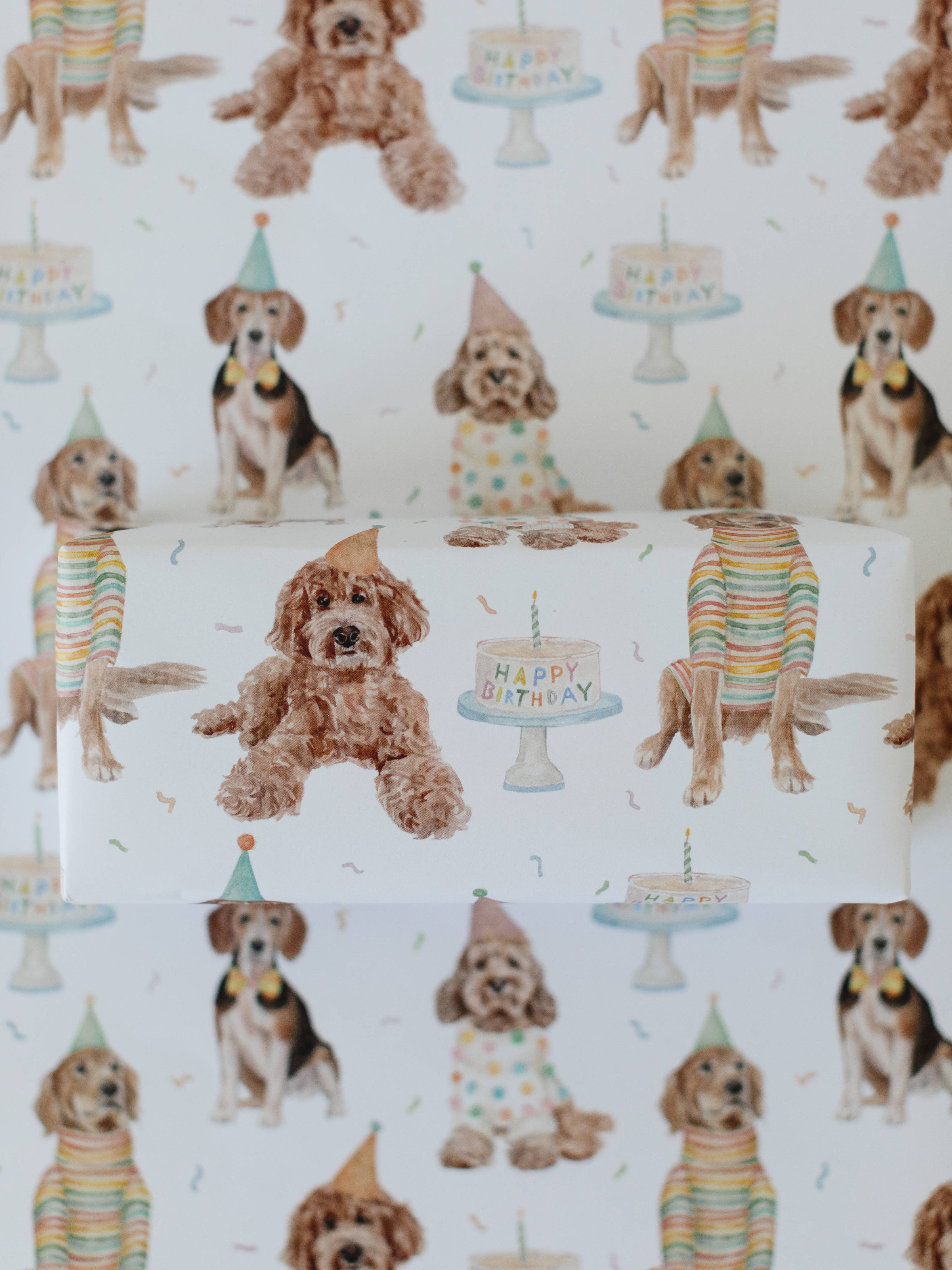 Birthday Dogs Gift Wrap Roll