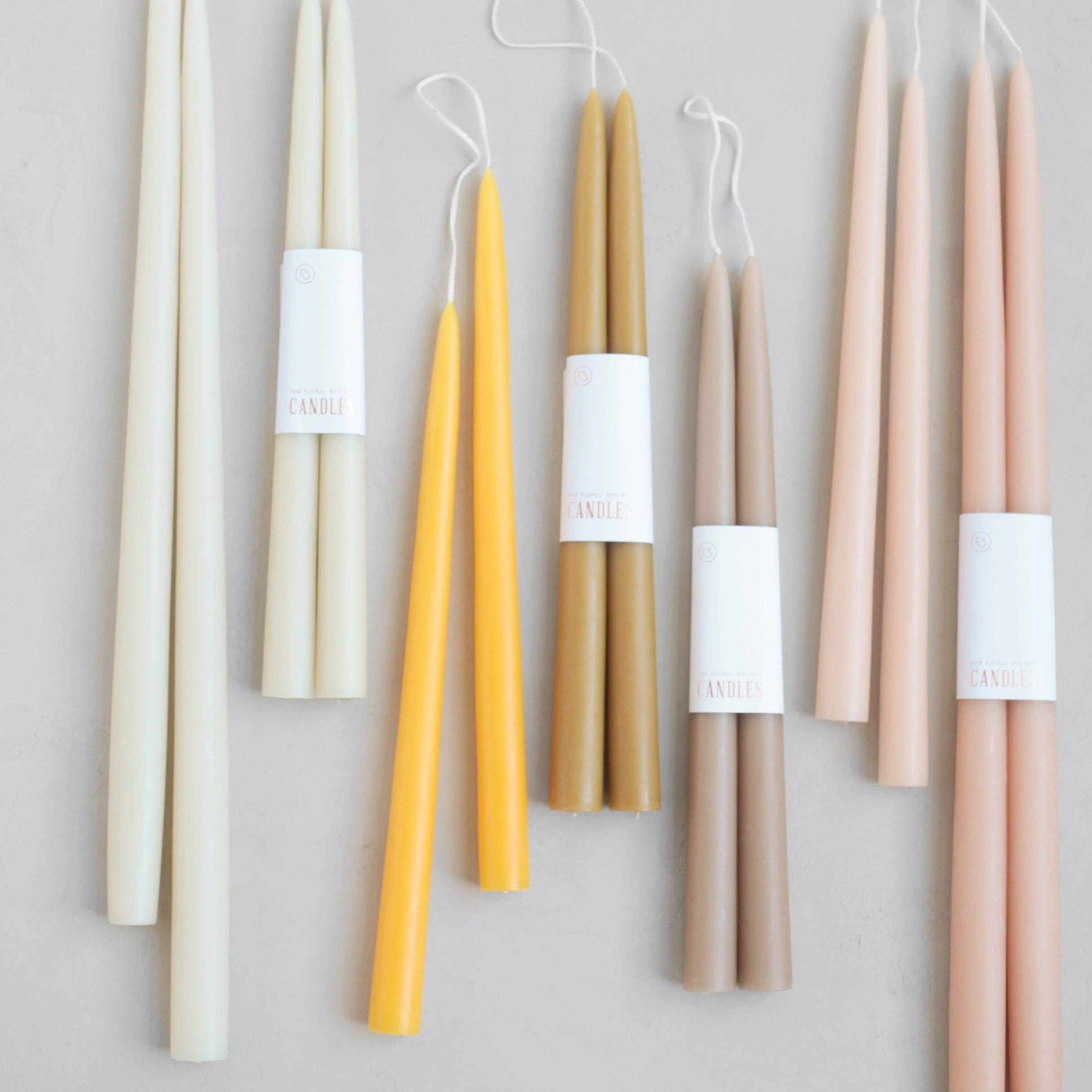 The Floral Society - 18" Original Dipped Taper Candles: Parchment