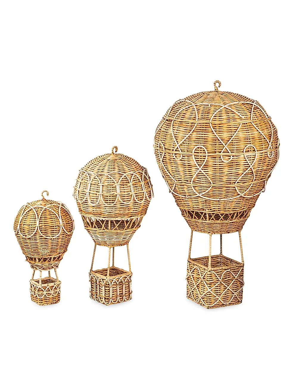 Large Provence Rattan Hot Air Balloon