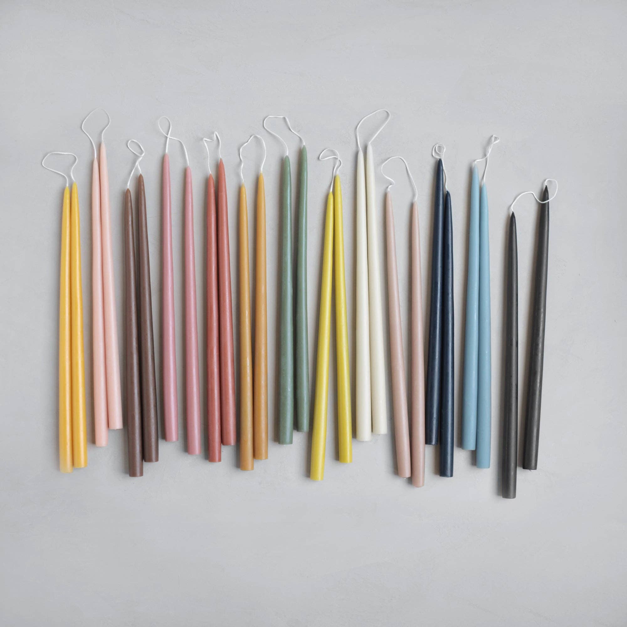 The Floral Society - 18" Original Dipped Taper Candles: Clay