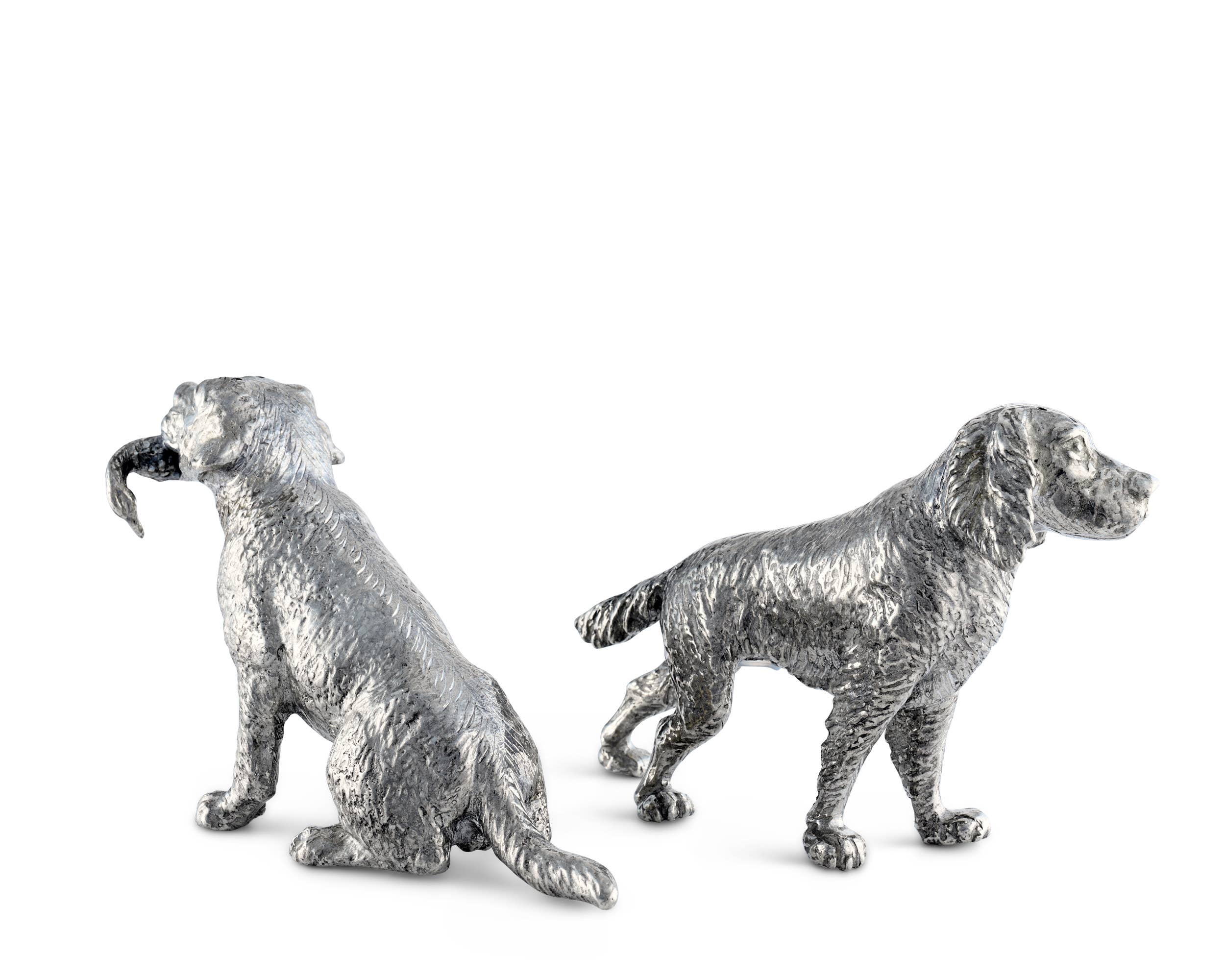 Pewter Hunting Dogs Salt & Pepper Set