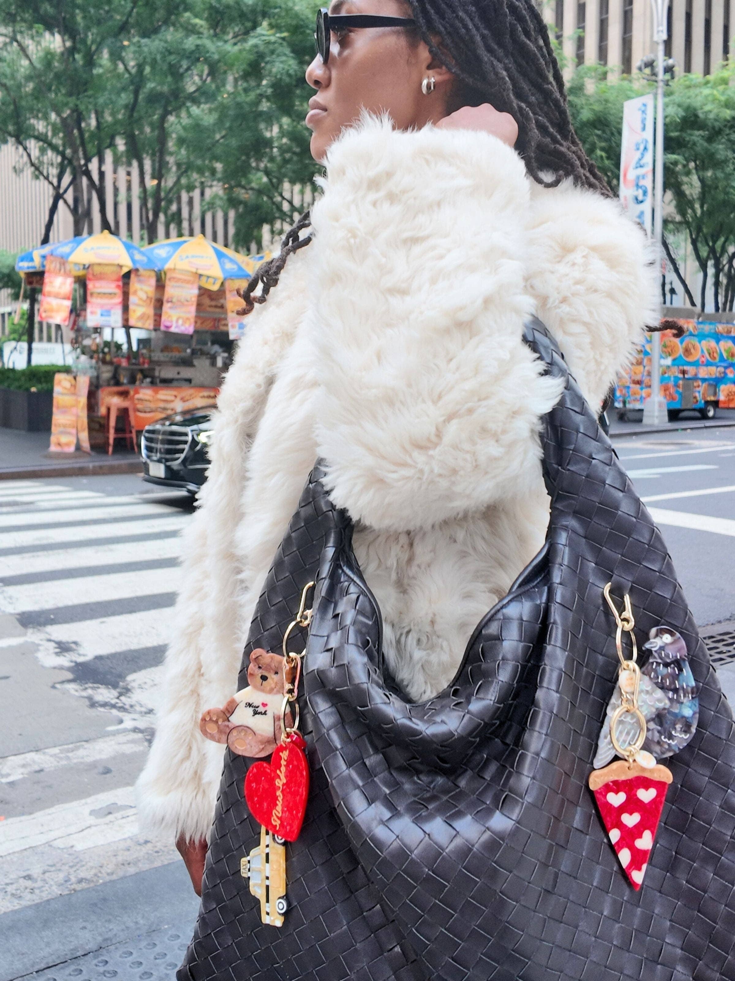 Solar Eclipse - Hand-painted Taxicab Bag Charm & Keychain | Eco-Friendly