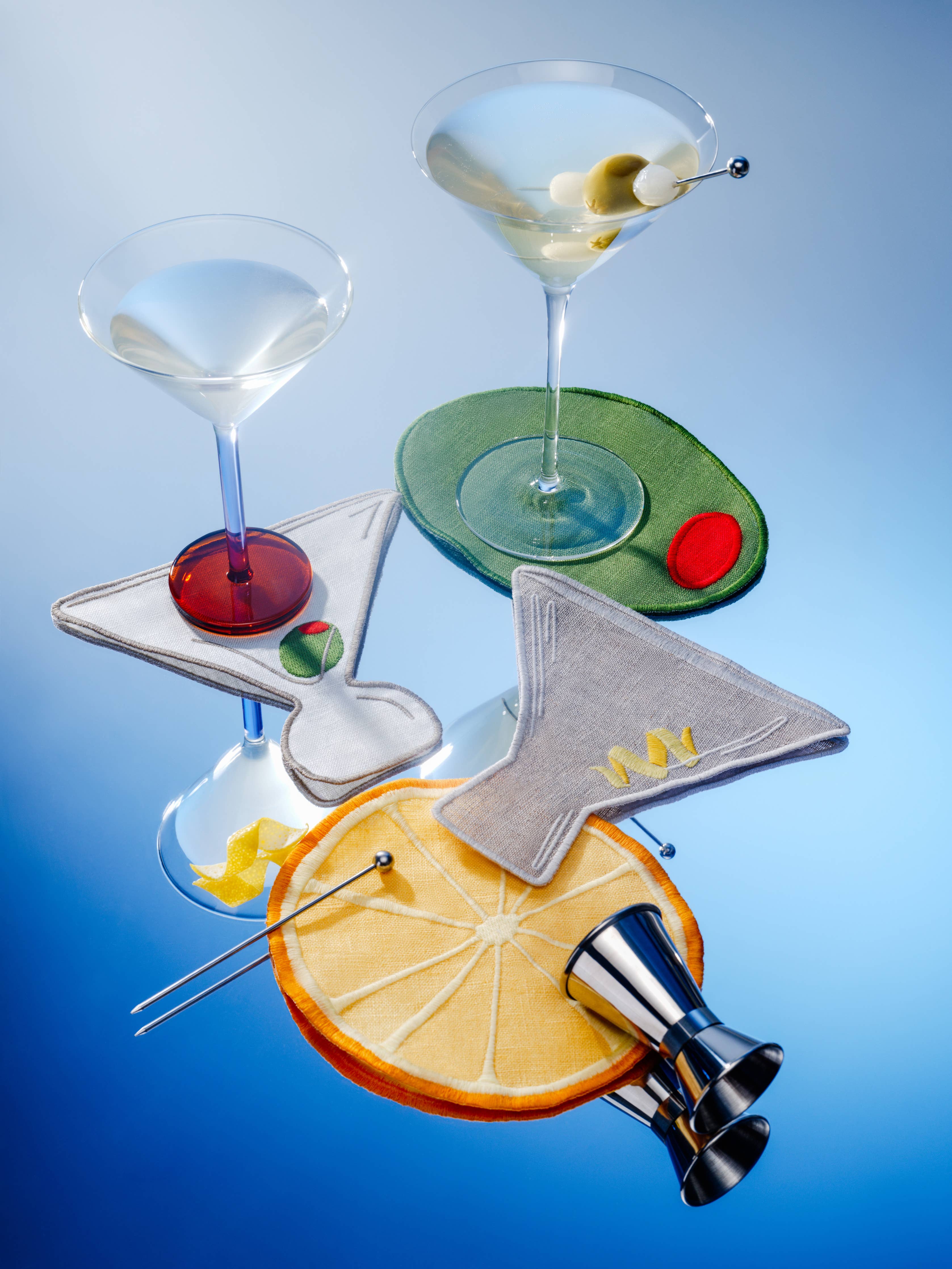 Piecework - ✨Back In Stock✨Martini Cocktail Napkins - Set Of 4
