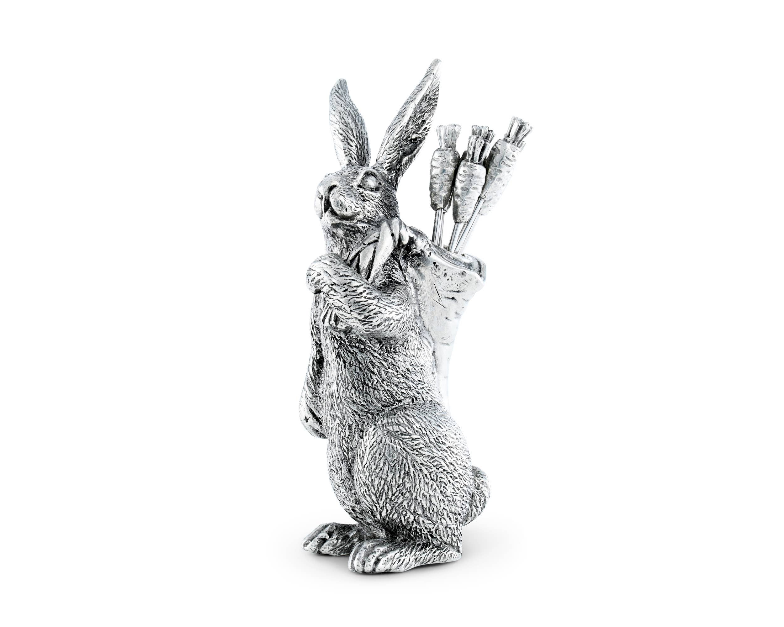 Pewter Cheese Pick Set - Rabbit with Carrot