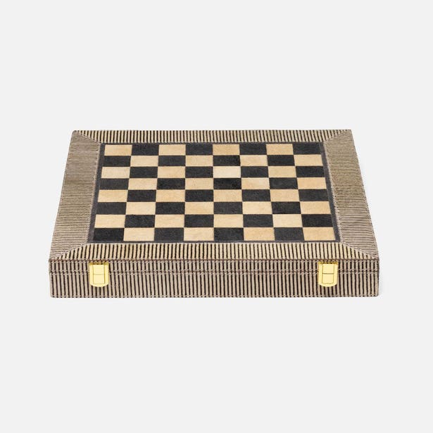 Bailey Chess Set - Brown Candy Striped