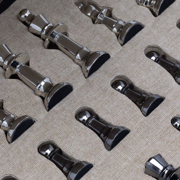 Bailey Chess Set - Brown Candy Striped