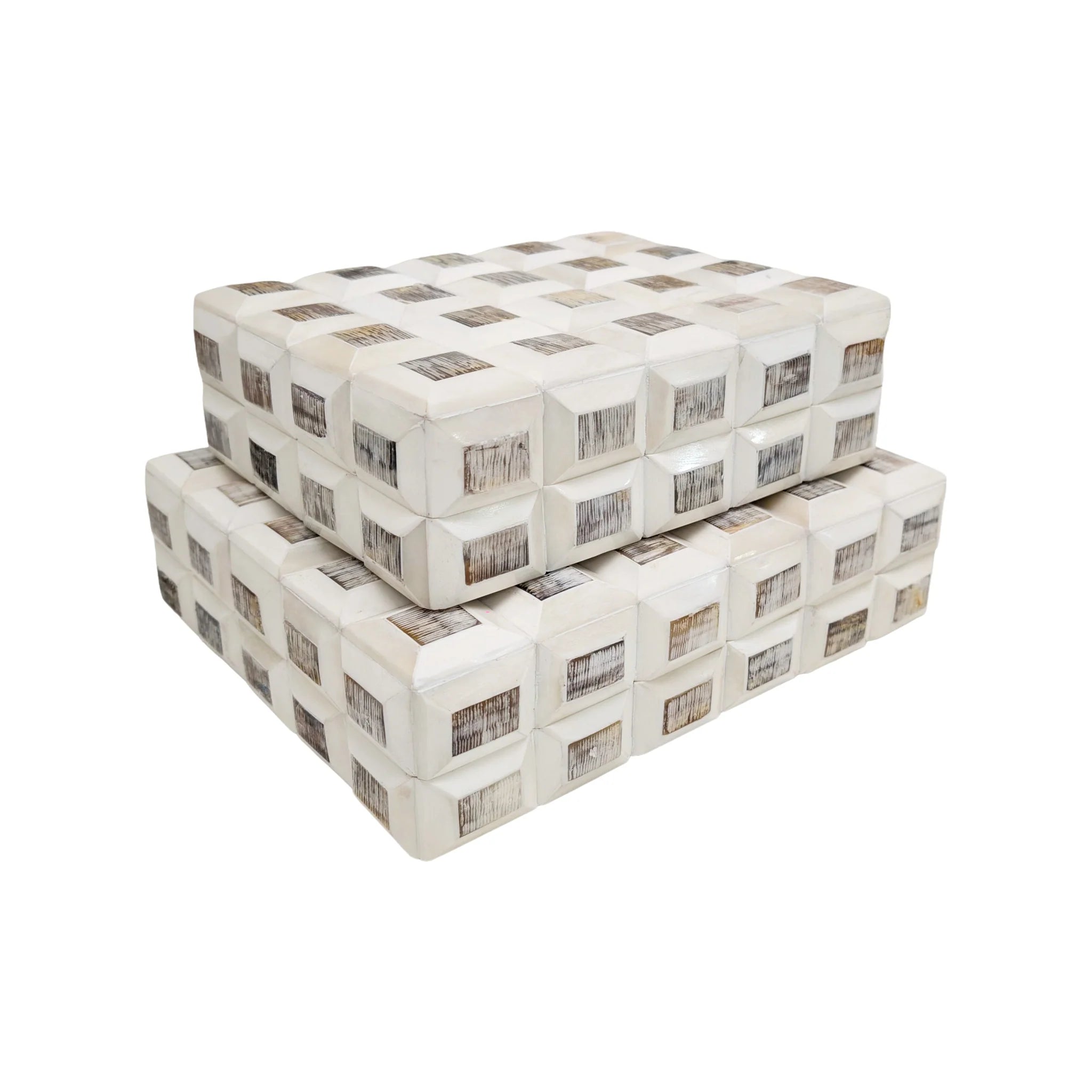 Ivory & Natural Geometric Decorative Box
