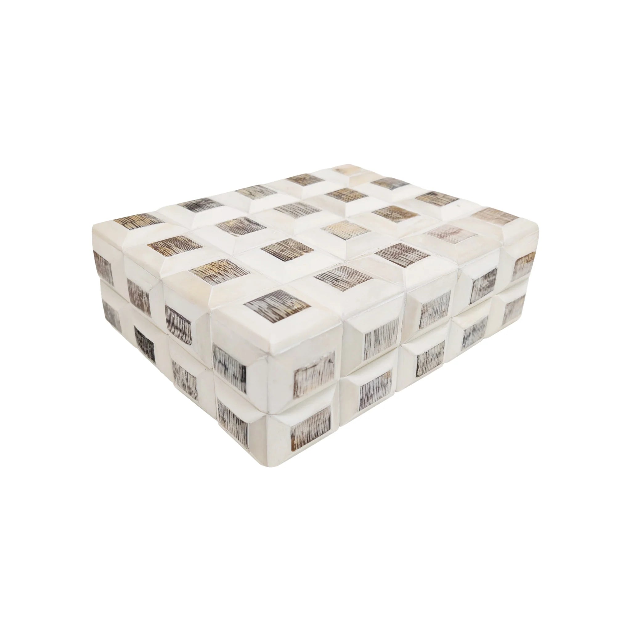 Ivory & Natural Geometric Decorative Box