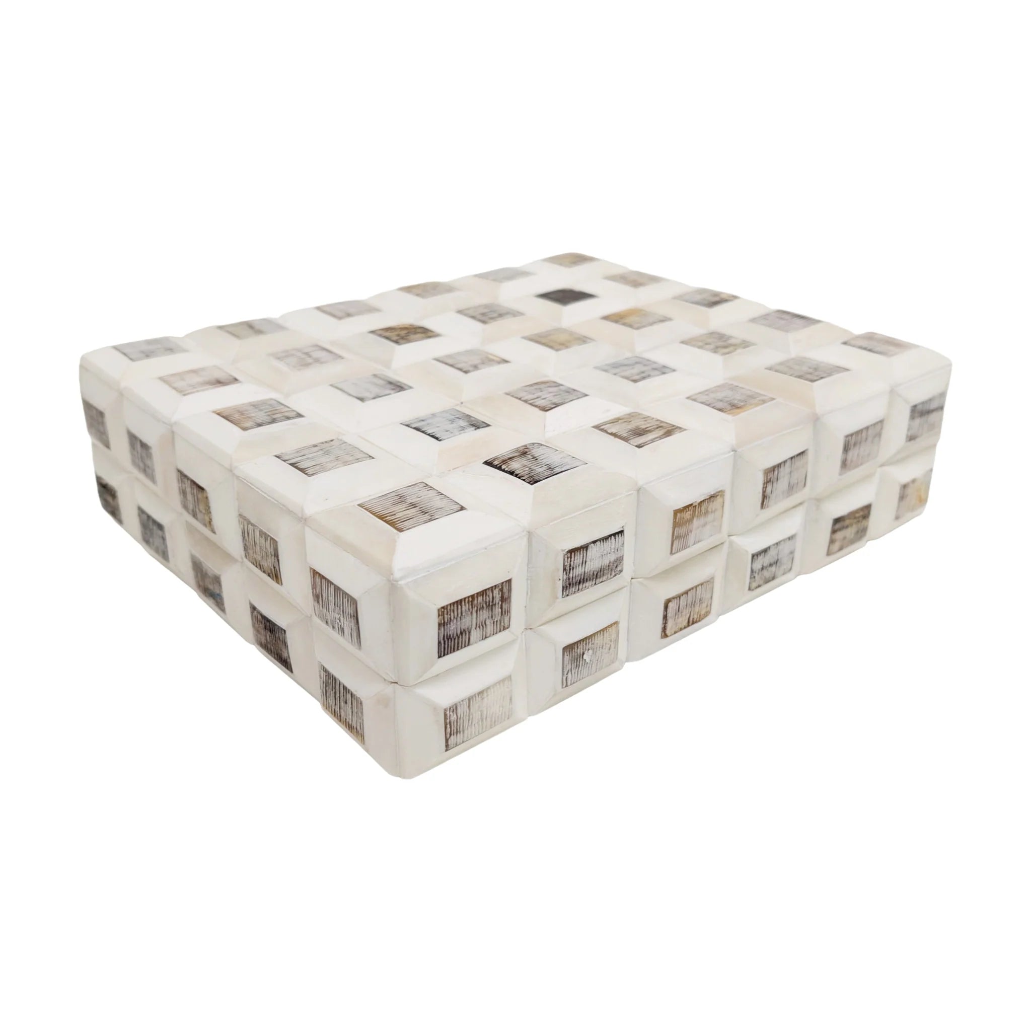 Ivory & Natural Geometric Decorative Box