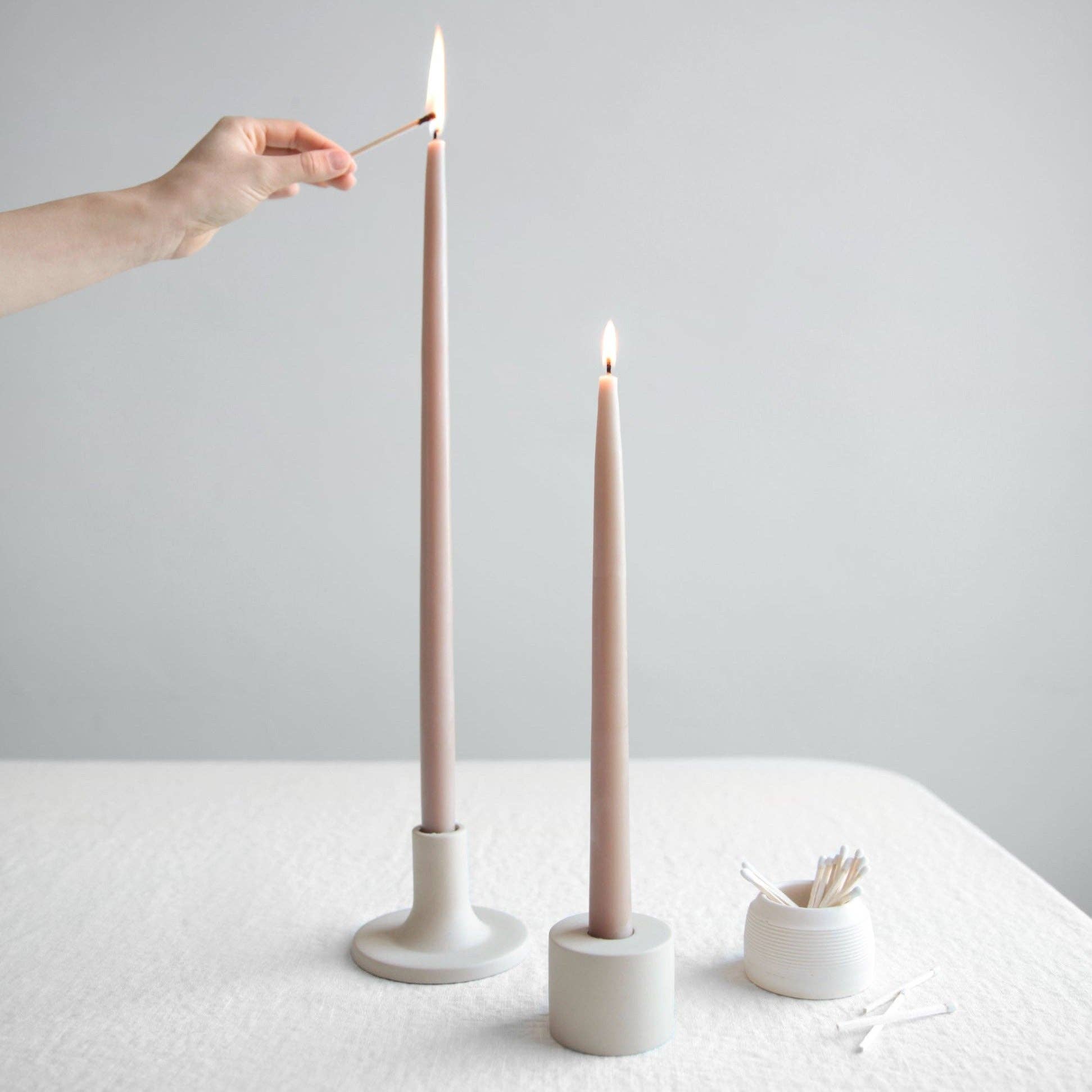 The Floral Society - 18" Original Dipped Taper Candles: Clay