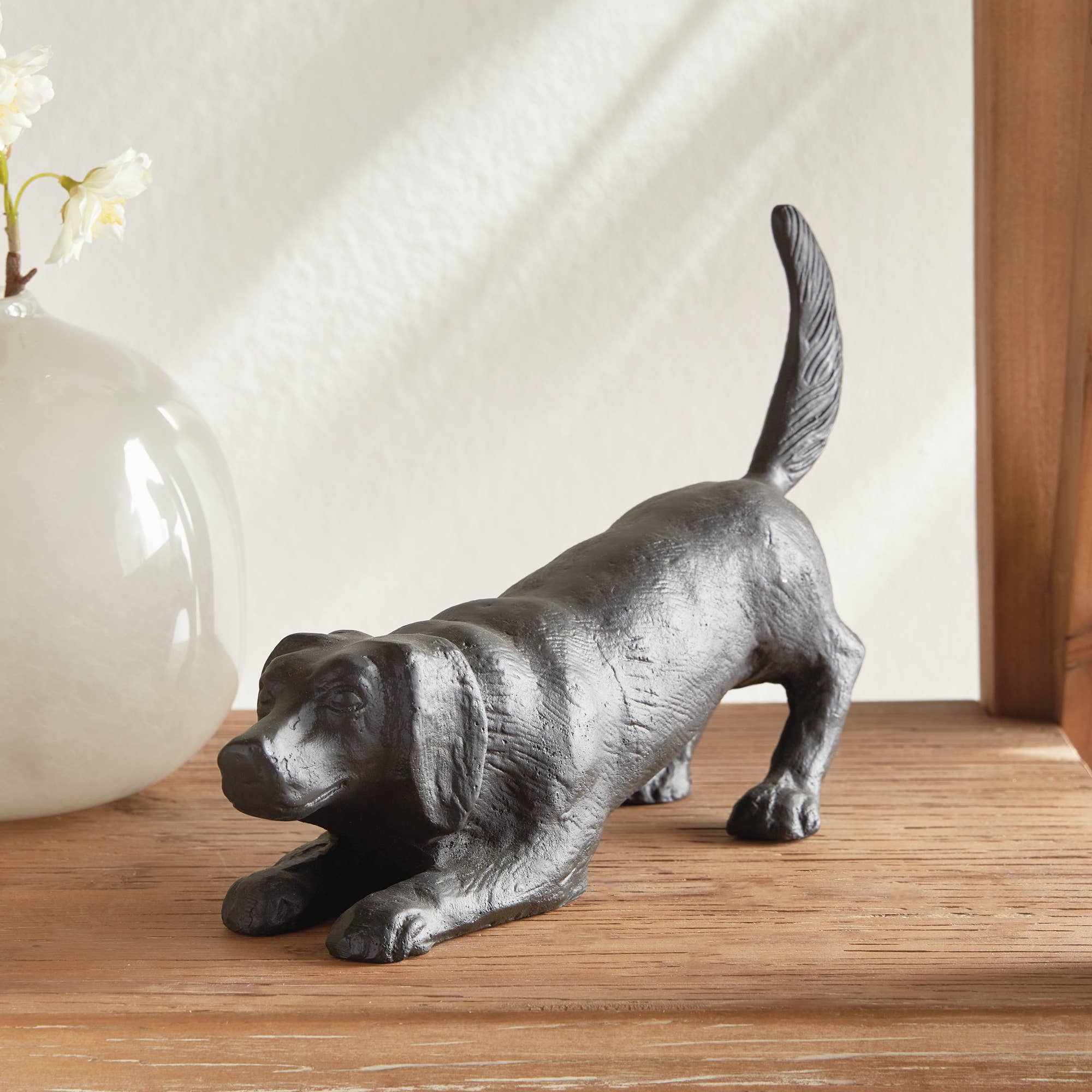 Napa Home & Garden - Playful Dog Sculpture, Black