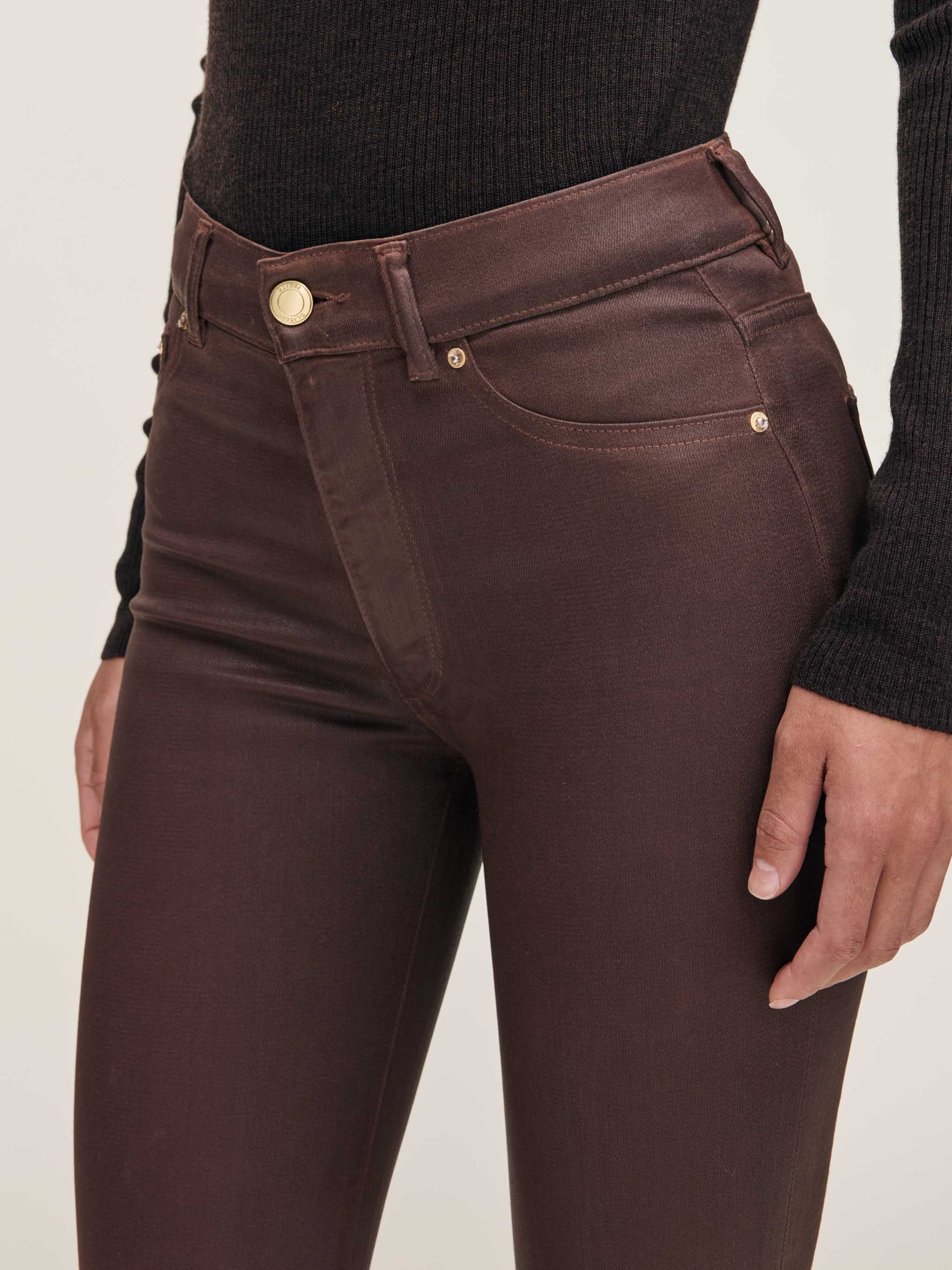 Bridget Boot High Rise Instasculp Crop Jeans - Toffee Coated