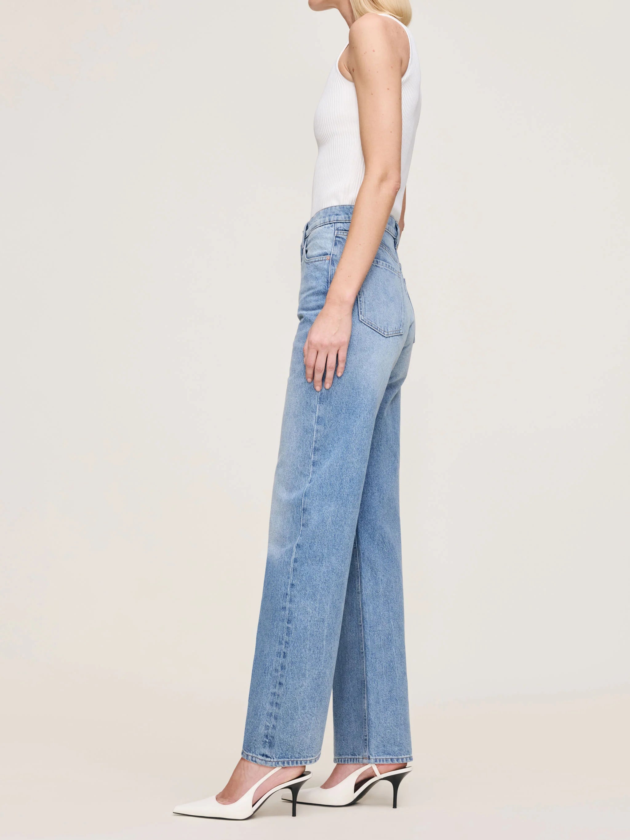 Karmine Refined Wide Leg High Rise 31" Jeans - Salt Lake