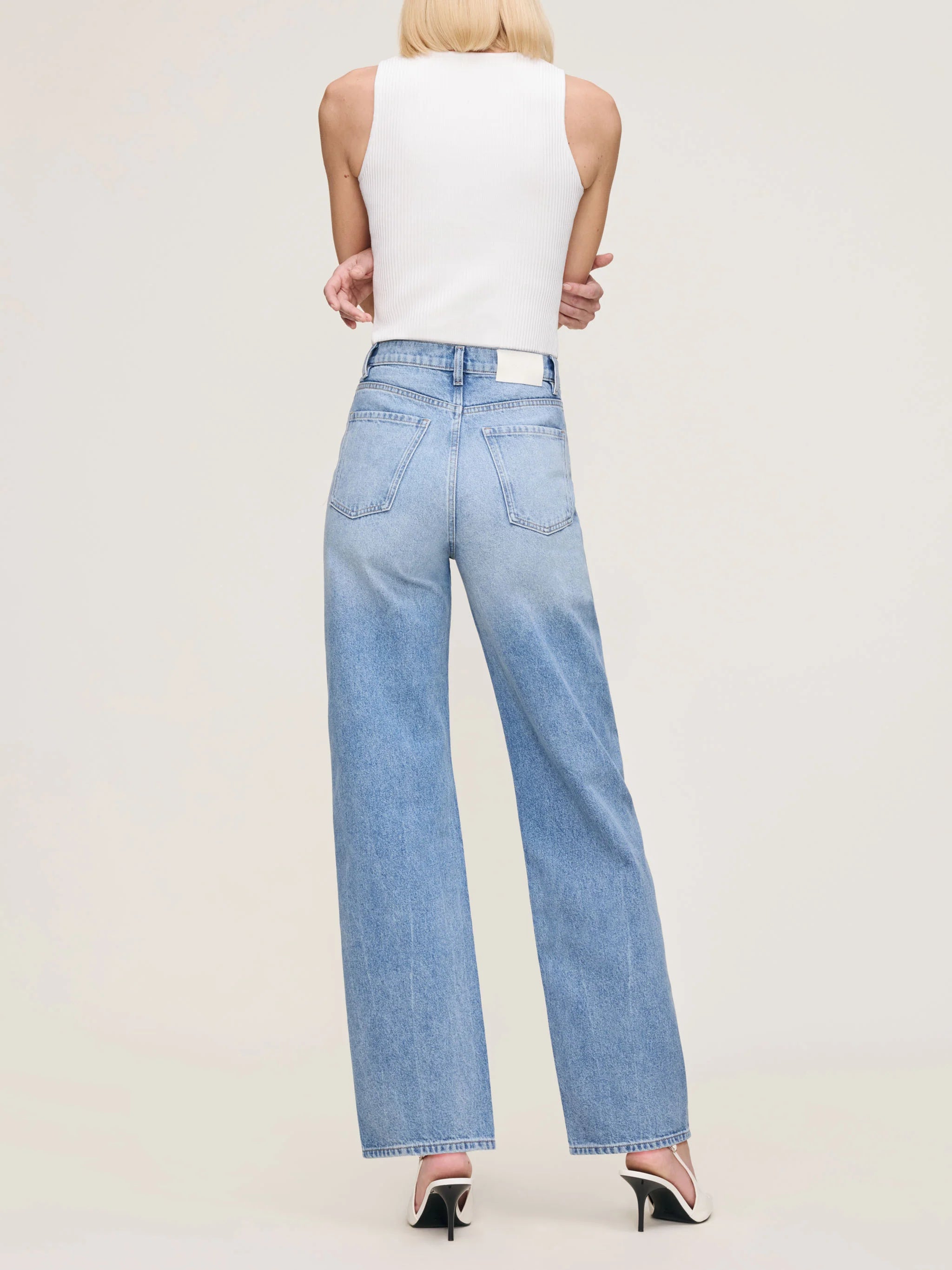 Karmine Refined Wide Leg High Rise 31" Jeans - Salt Lake