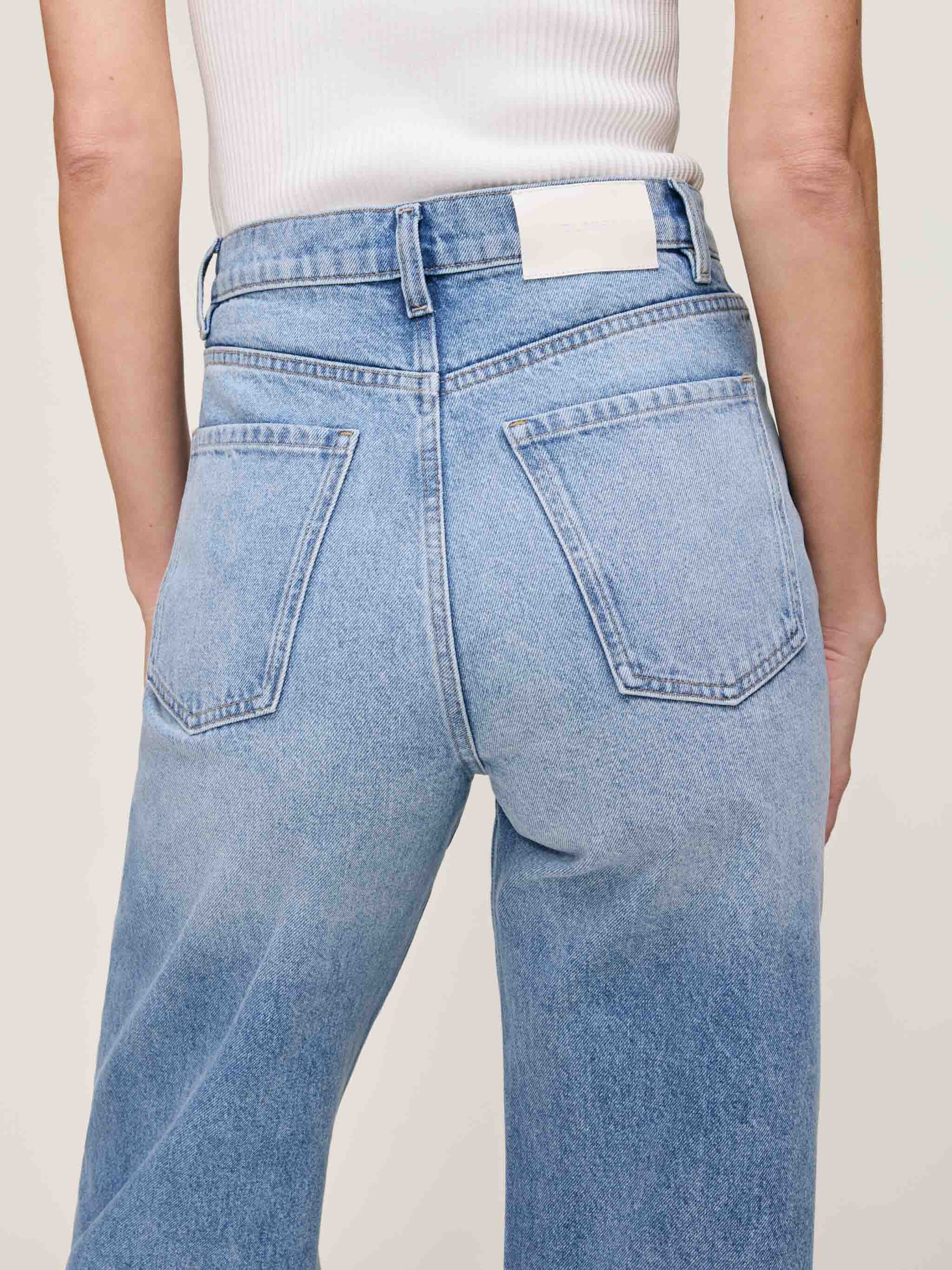 Karmine Refined Wide Leg High Rise 31" Jeans - Salt Lake