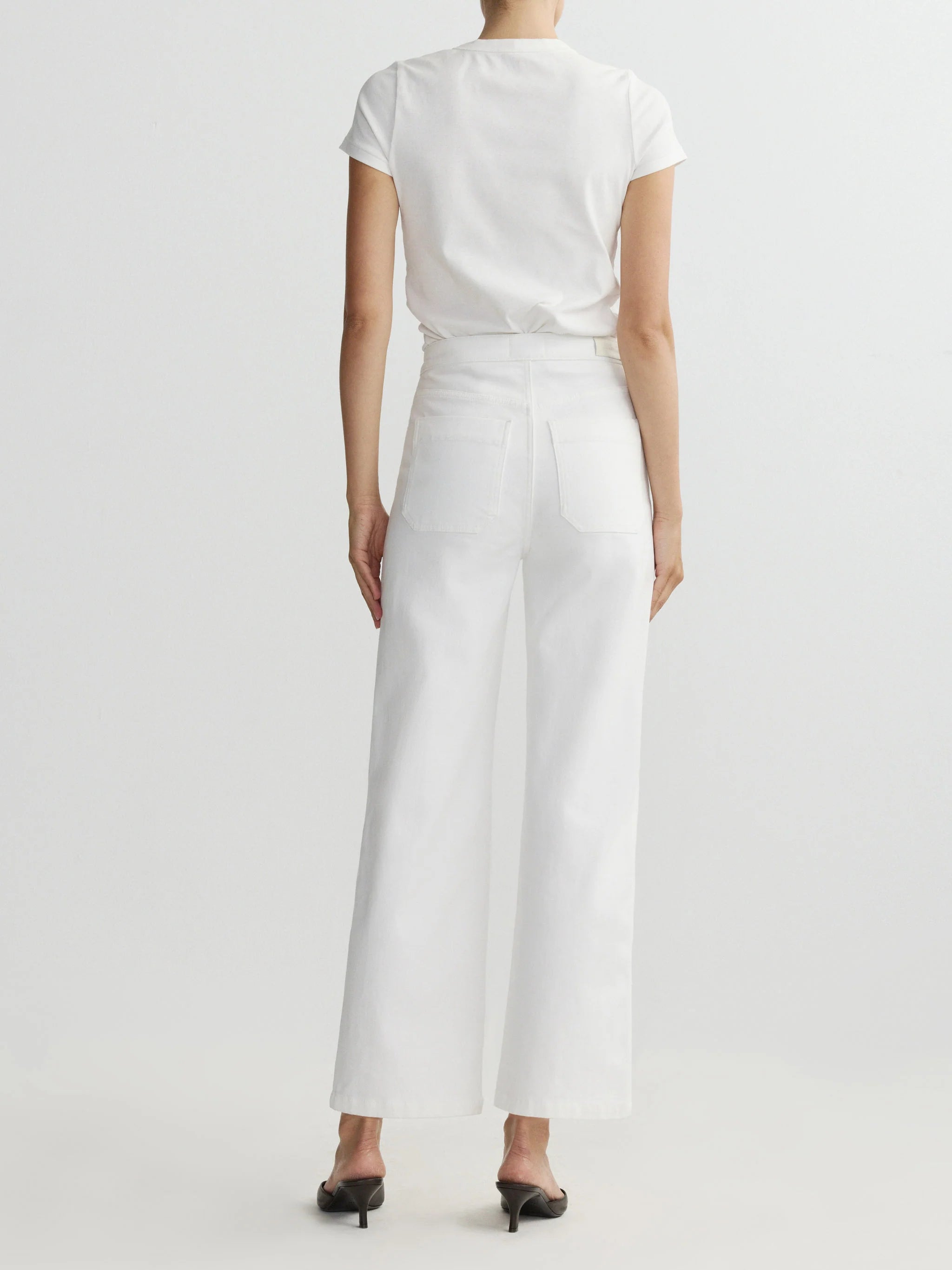 Karmine Refined Wide Leg High Rise 28" Jeans - White Sailor