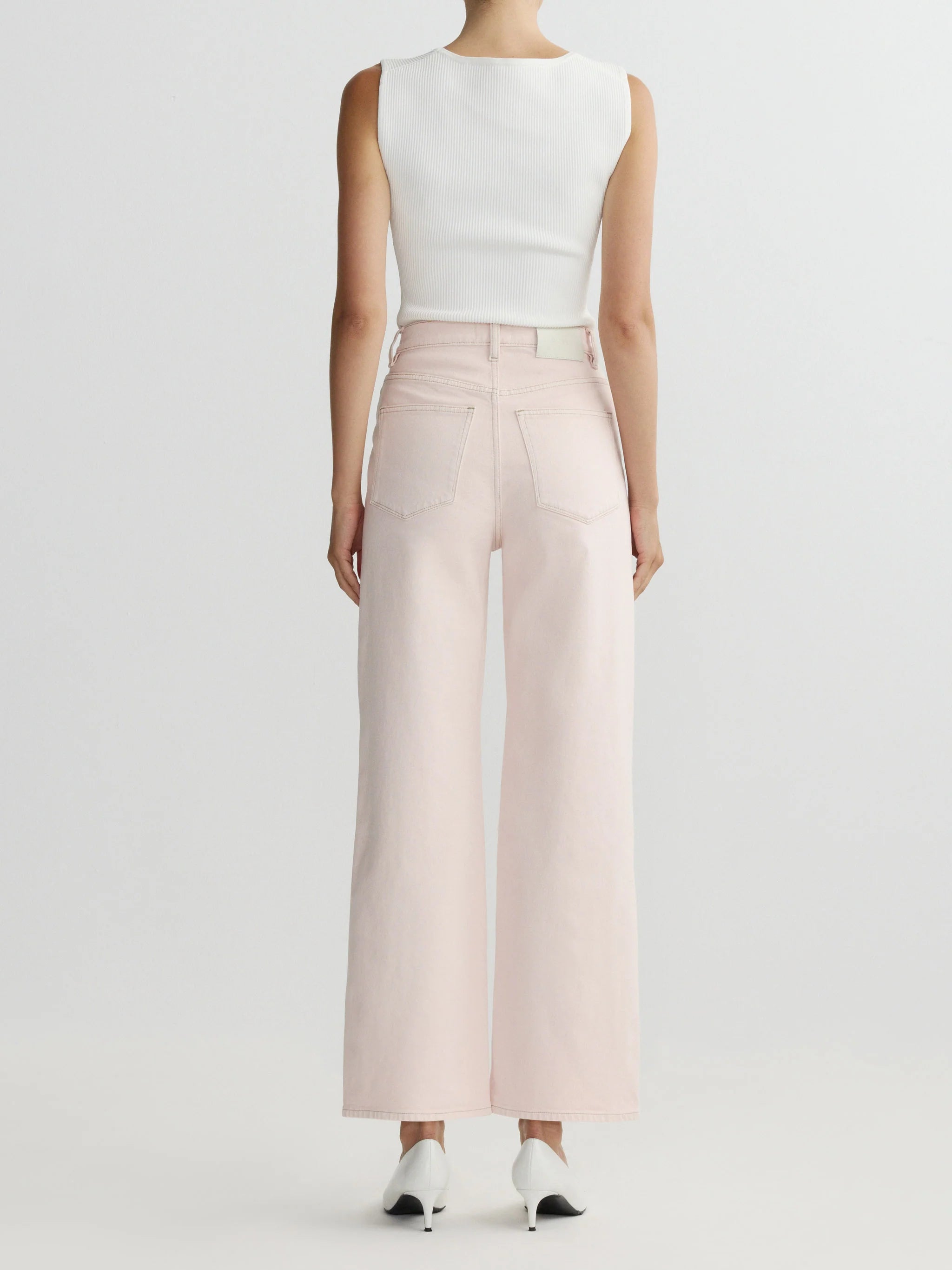 Karmine Refined Wide Leg High Rise 28" Jeans - Ballet