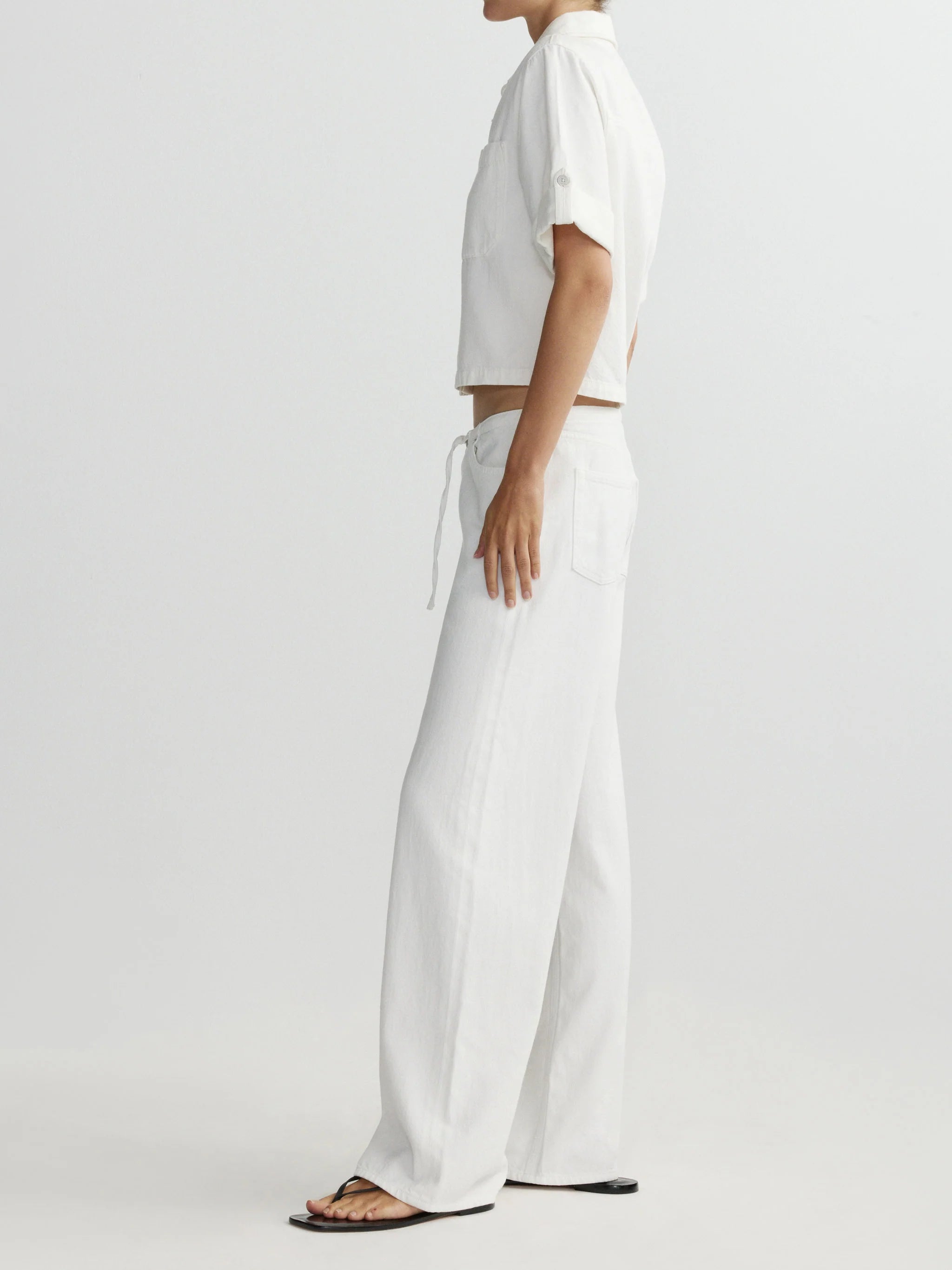 Montauk Shirt Cuffed Sleeve - White Aura