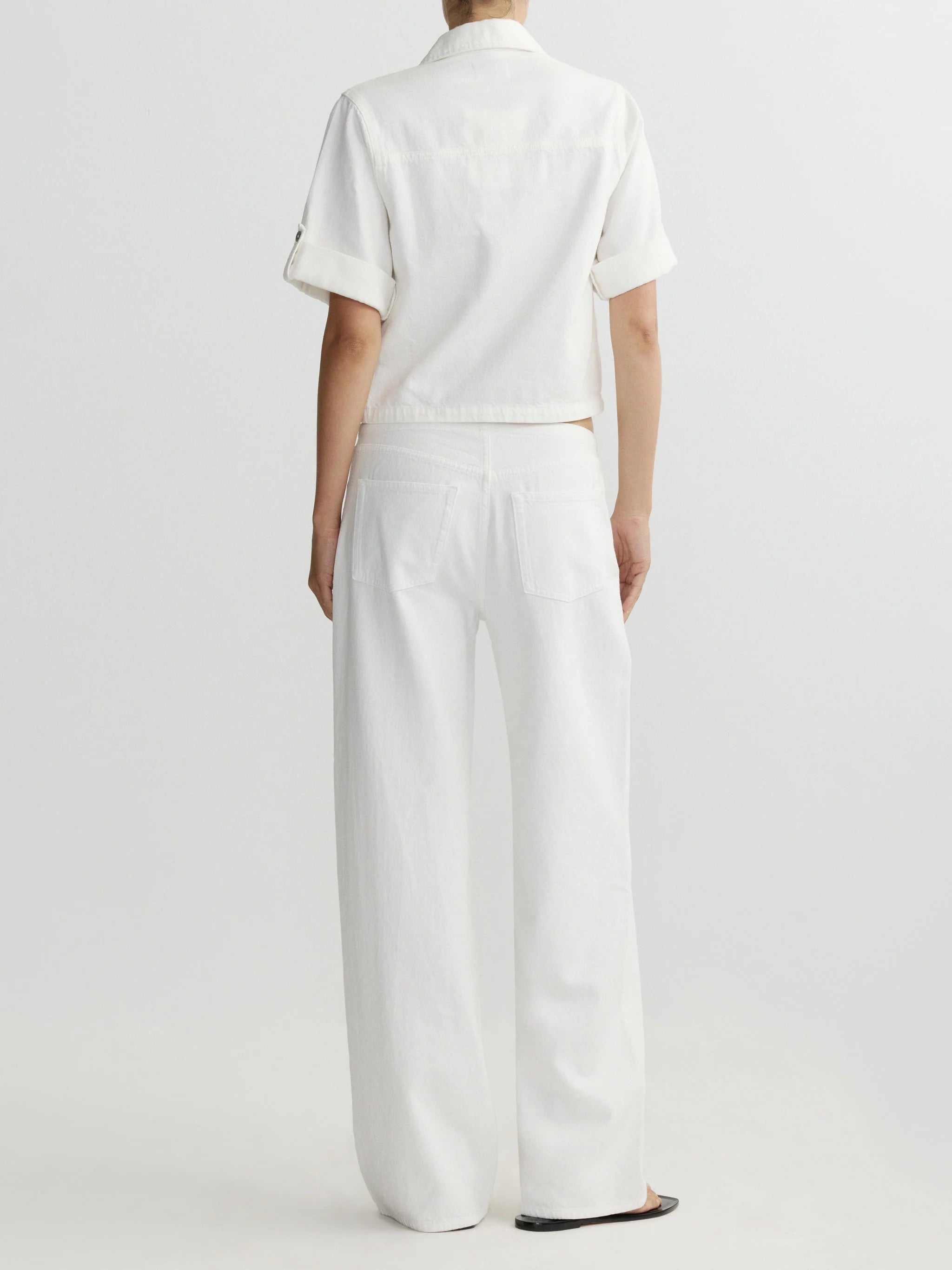 Montauk Shirt Cuffed Sleeve - White Aura