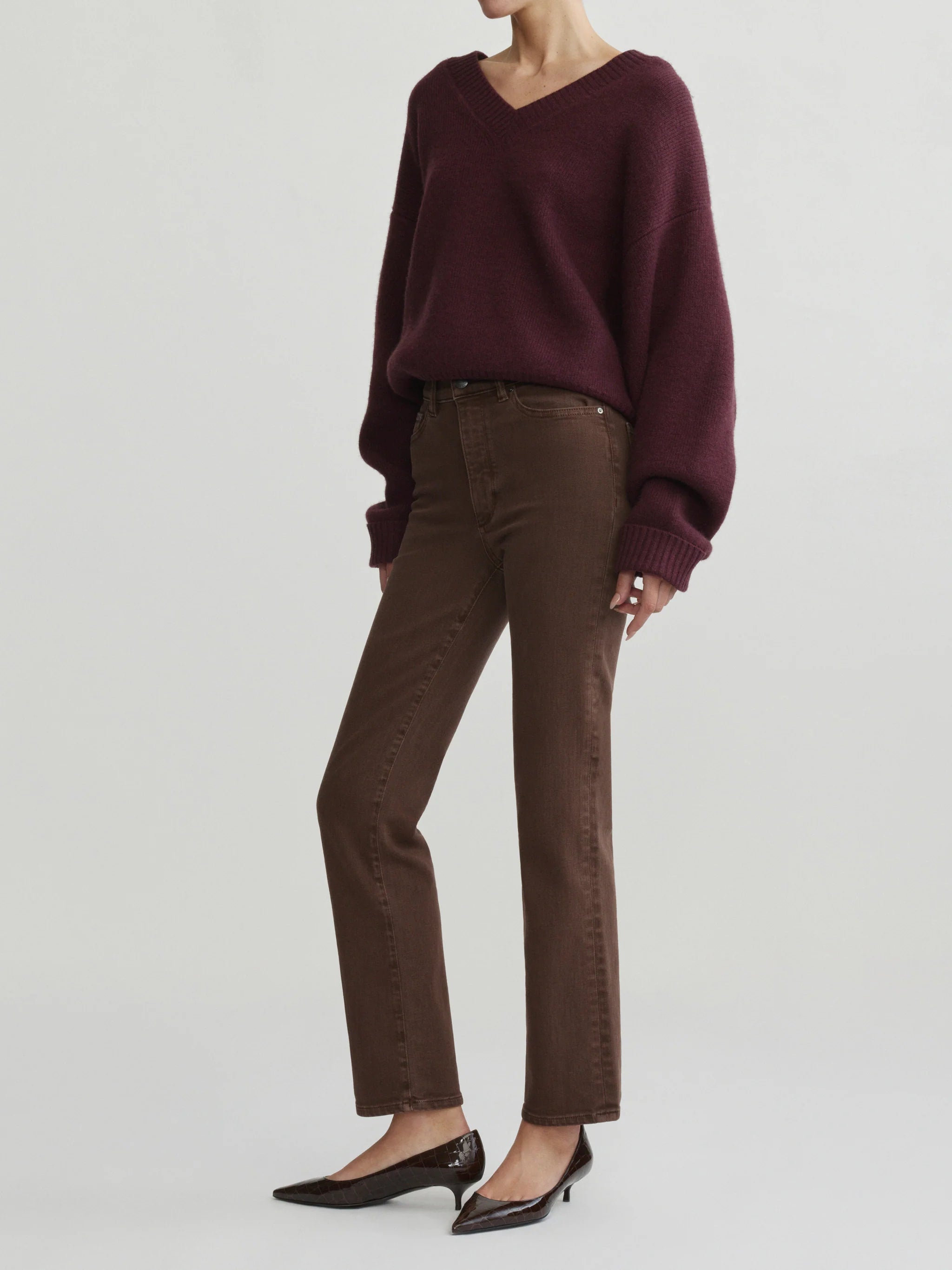 Halle Straight High-Rise Instasculpt™ 29" Jeans - Brownstone