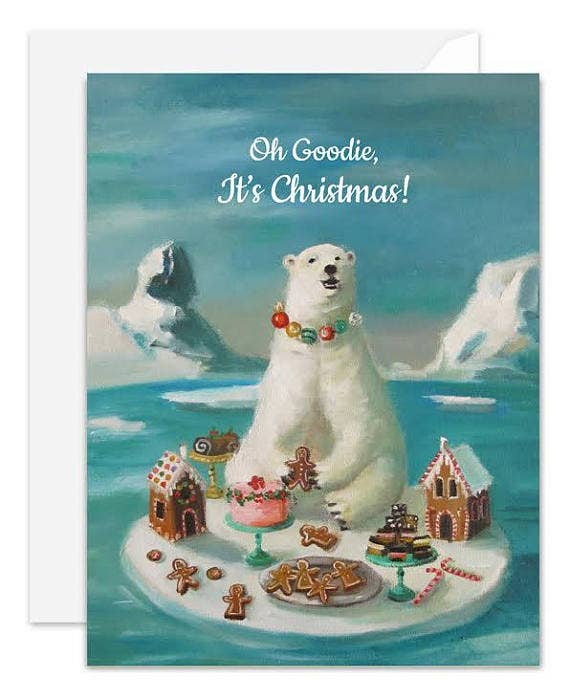 JANET HILL STUDIO - Goodie Bear Christmas Card