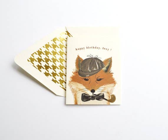 The First Snow - Happy Birthday Foxy Greeting Card