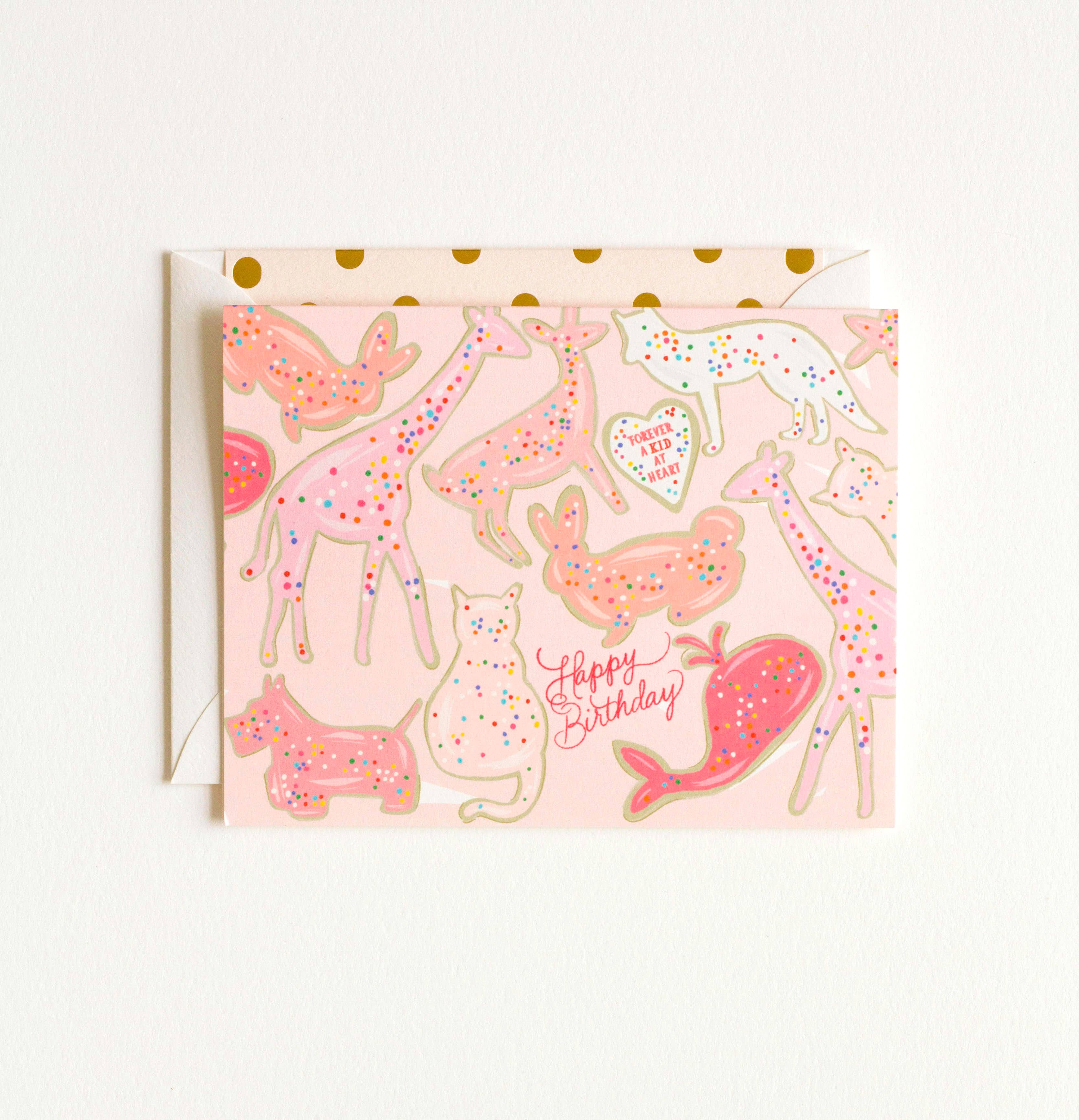 The First Snow - Kid at Heart Animal Cookies Happy Birthday Greeting Card