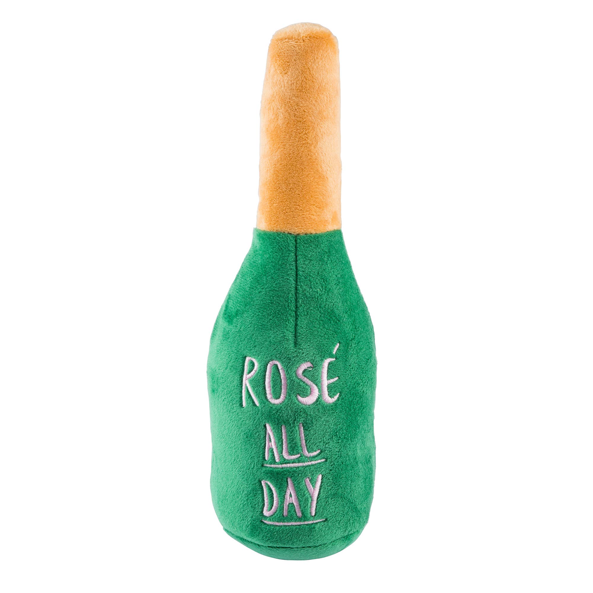 Woof Clicquot Rose' Champagne Bottle Squeaker Dog Toy: Large