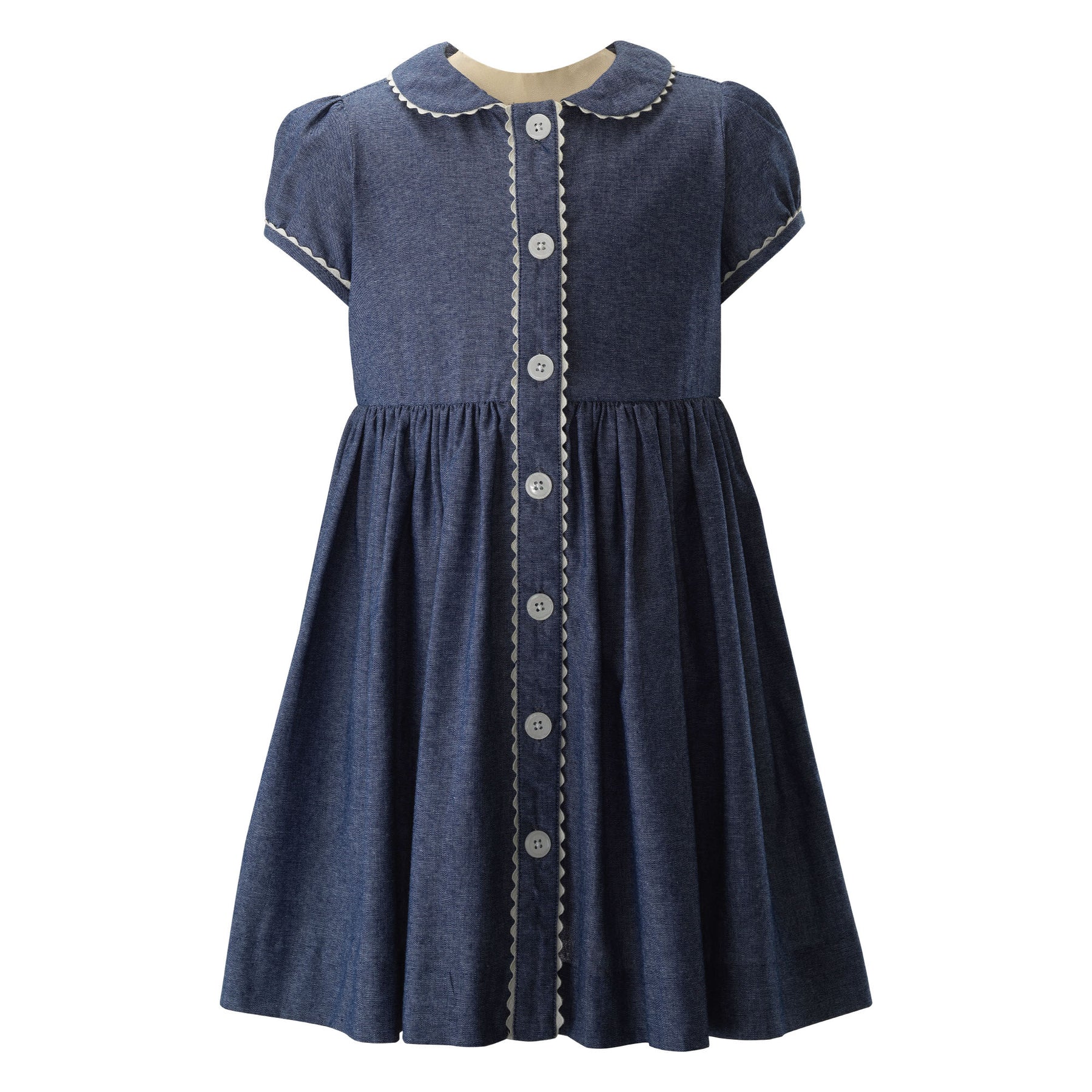 Chambray Button-Front Dress