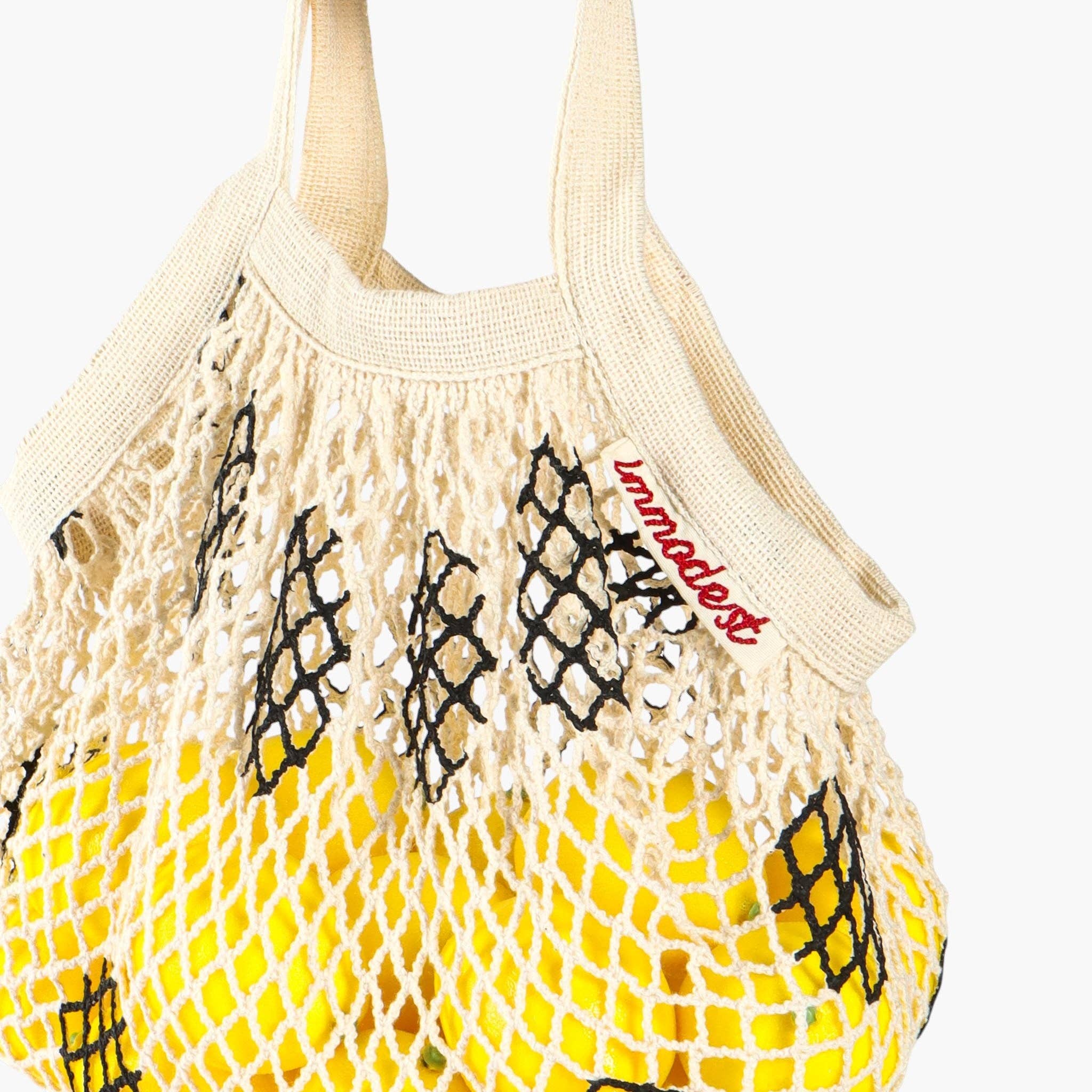 IMMODEST COTTON - Tiny Market Bag | Black Dot