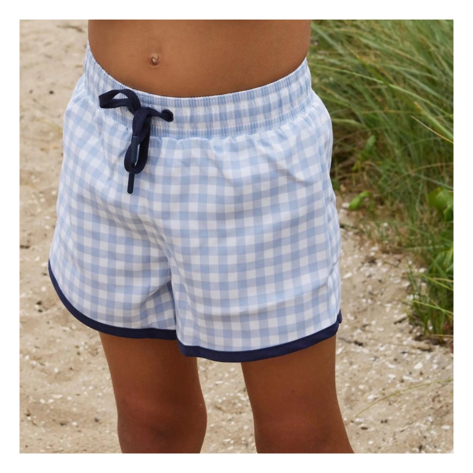 Boy's Oasis Blue Gingham Boardie