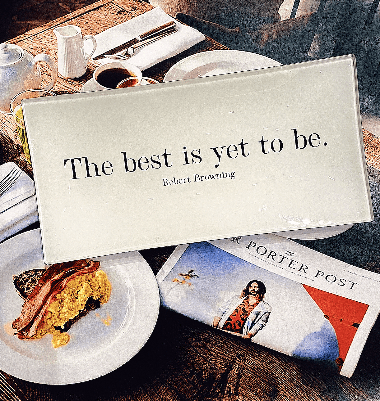 The Best Is Yet To Be Decoupage Glass Tray