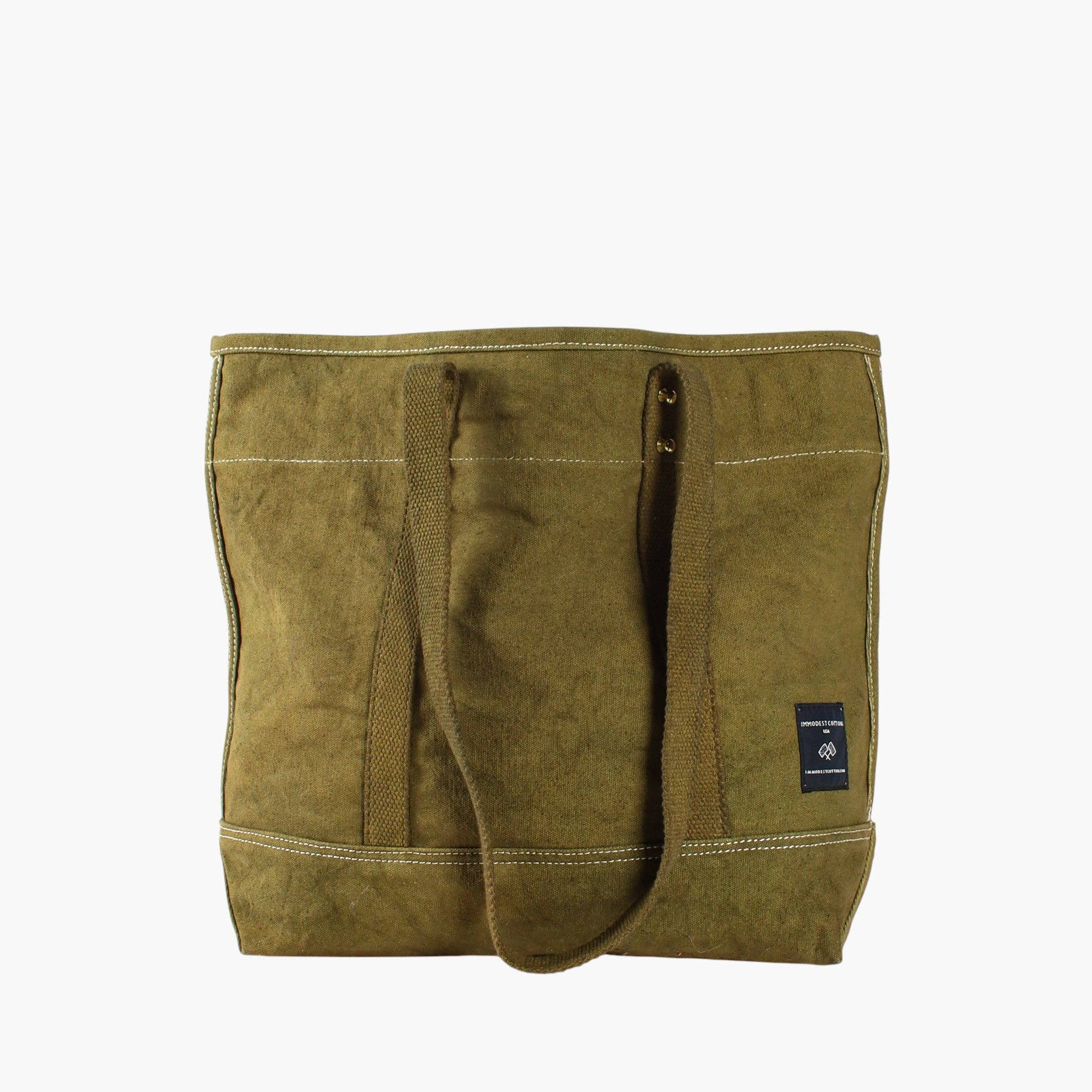 IMMODEST COTTON - Small East West Tote | Olive
