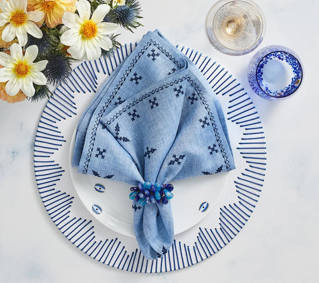 Fez Napkin Set/4 - Periwinkle & Navy
