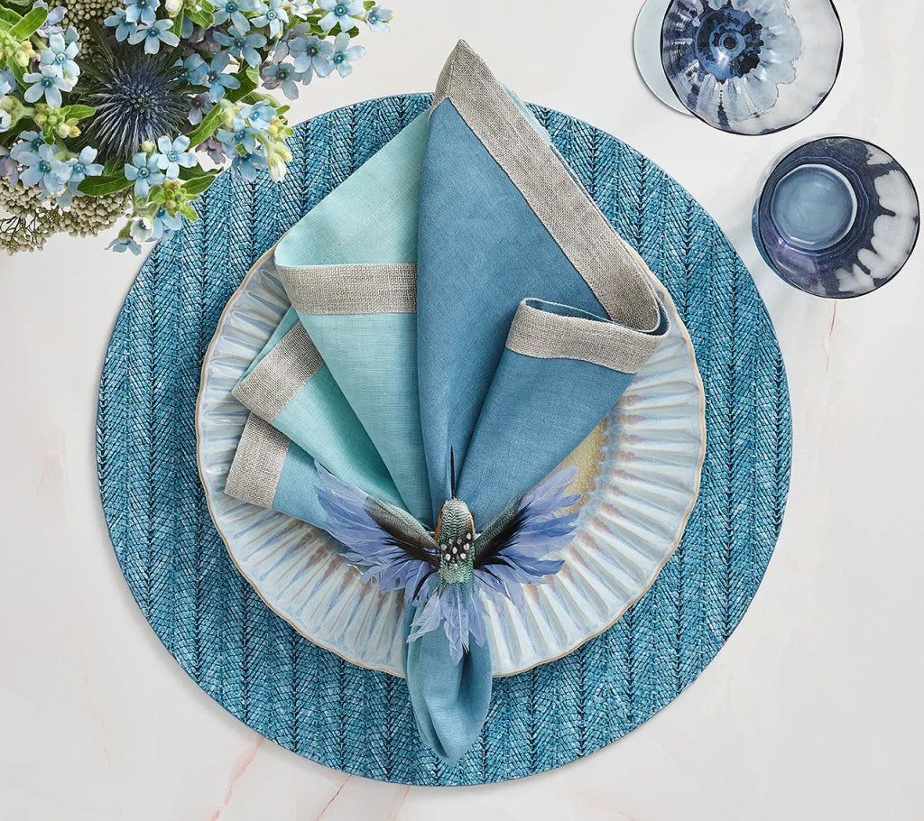 Humm Napkin Ring Set/4 - Blue & Green