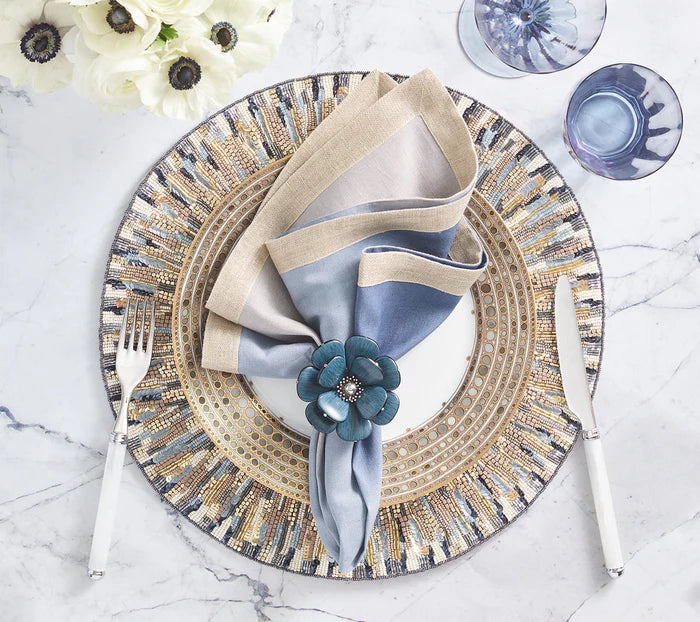 Dip Dye Napkin Set/4 - Blue & Gray
