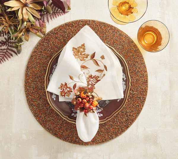 Harvest Napkin Set/4 - White & Multi